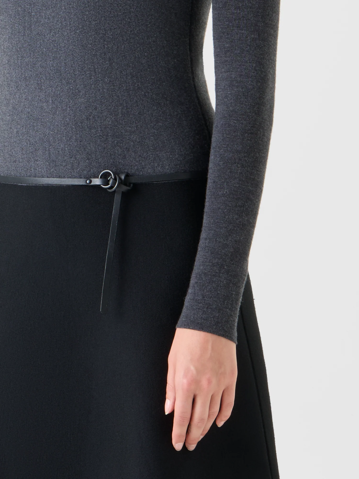 A-Line Belted Milano Knit Mini Dress - Image 5