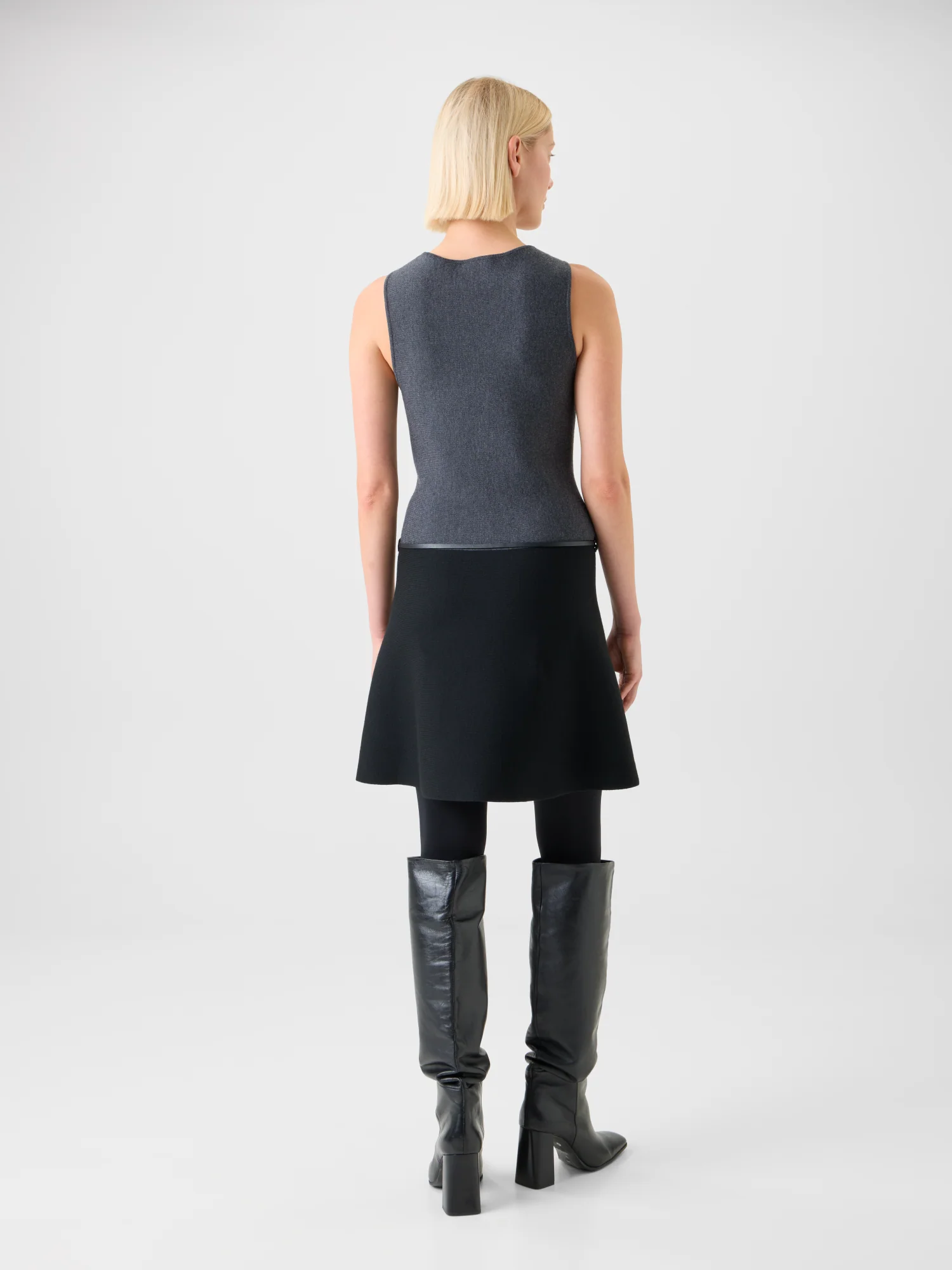 A-Line Belted Milano Knit Mini Dress - Image 6
