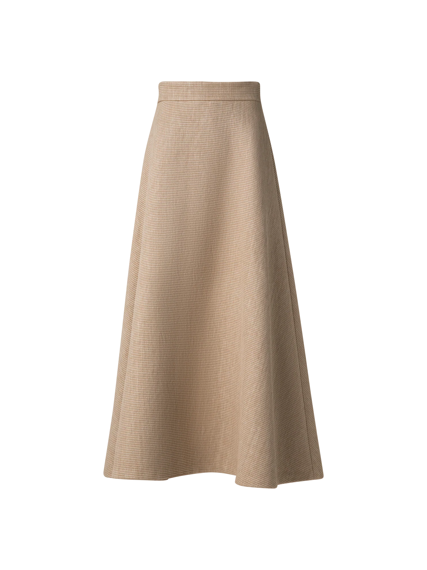 A-Line Midi Skirt in Soft Cotton Raffia