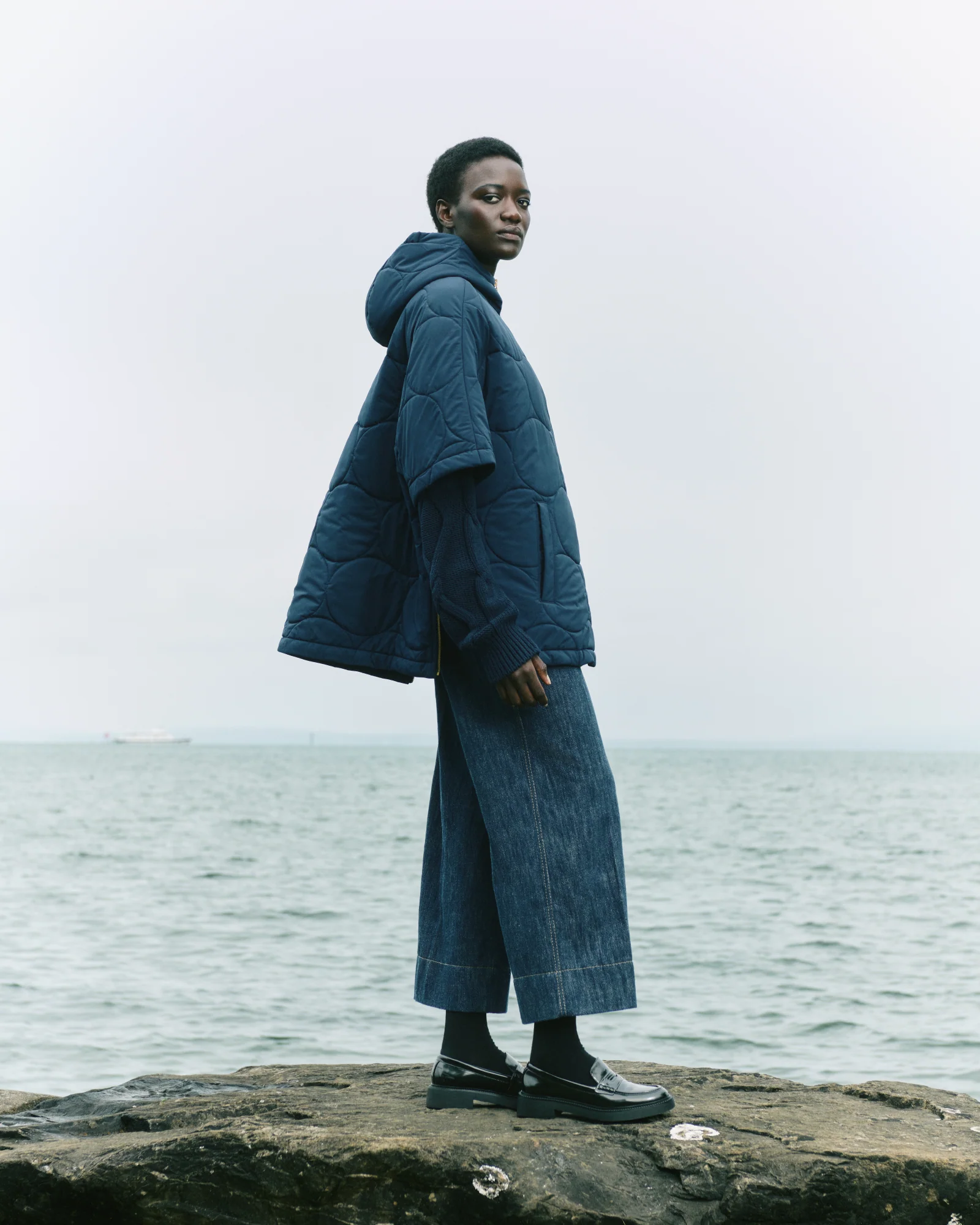 A-Line Puffer Jacket in Dot Quilt - Image 5