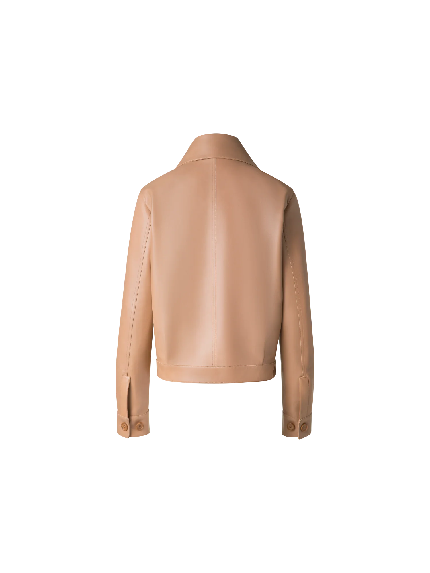 Asymmetrical Trench Leather Jacket - Image 4
