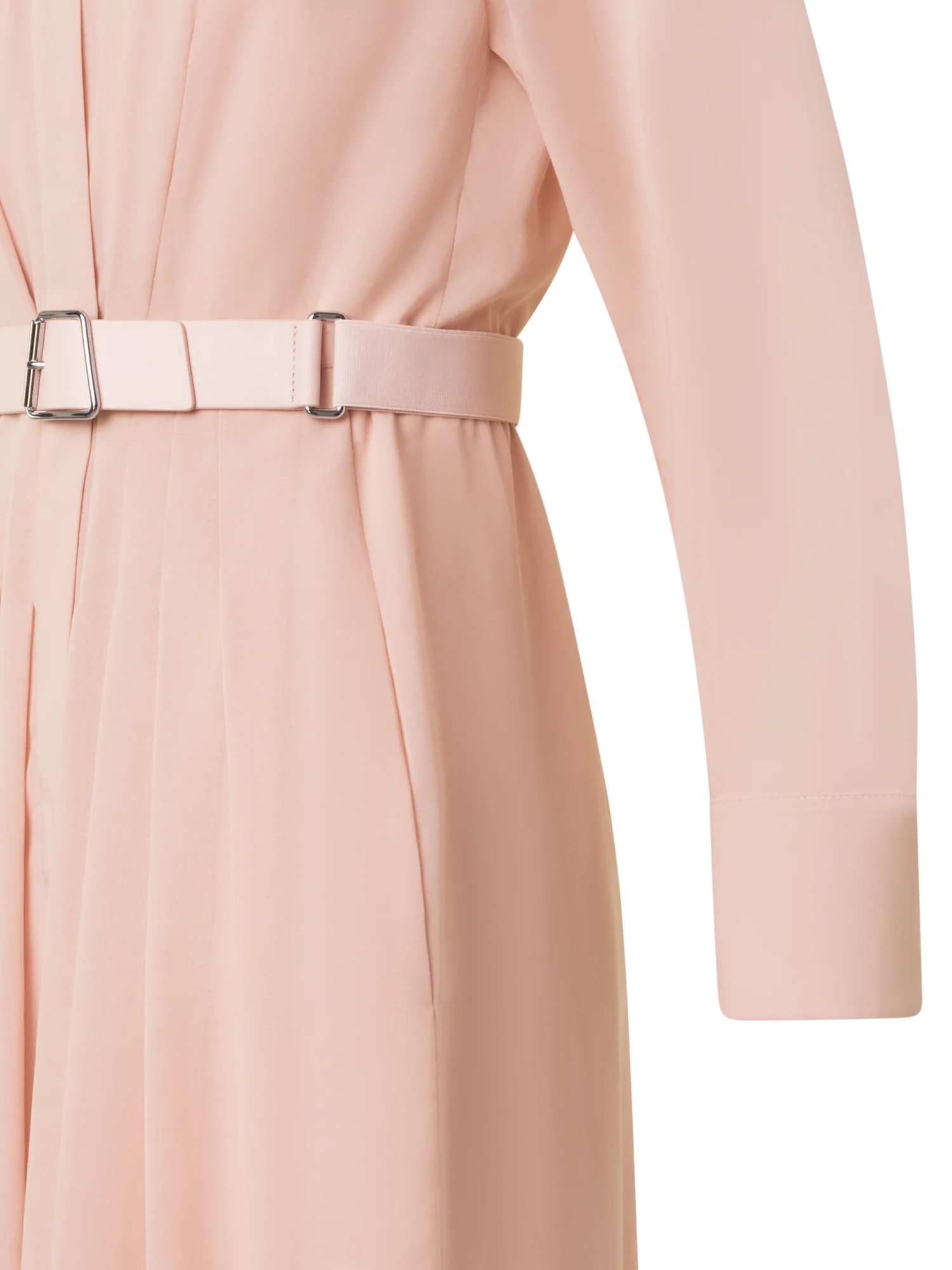 Belted Long Sleeve Shirt Dress in Cotton Voile - Image 2
