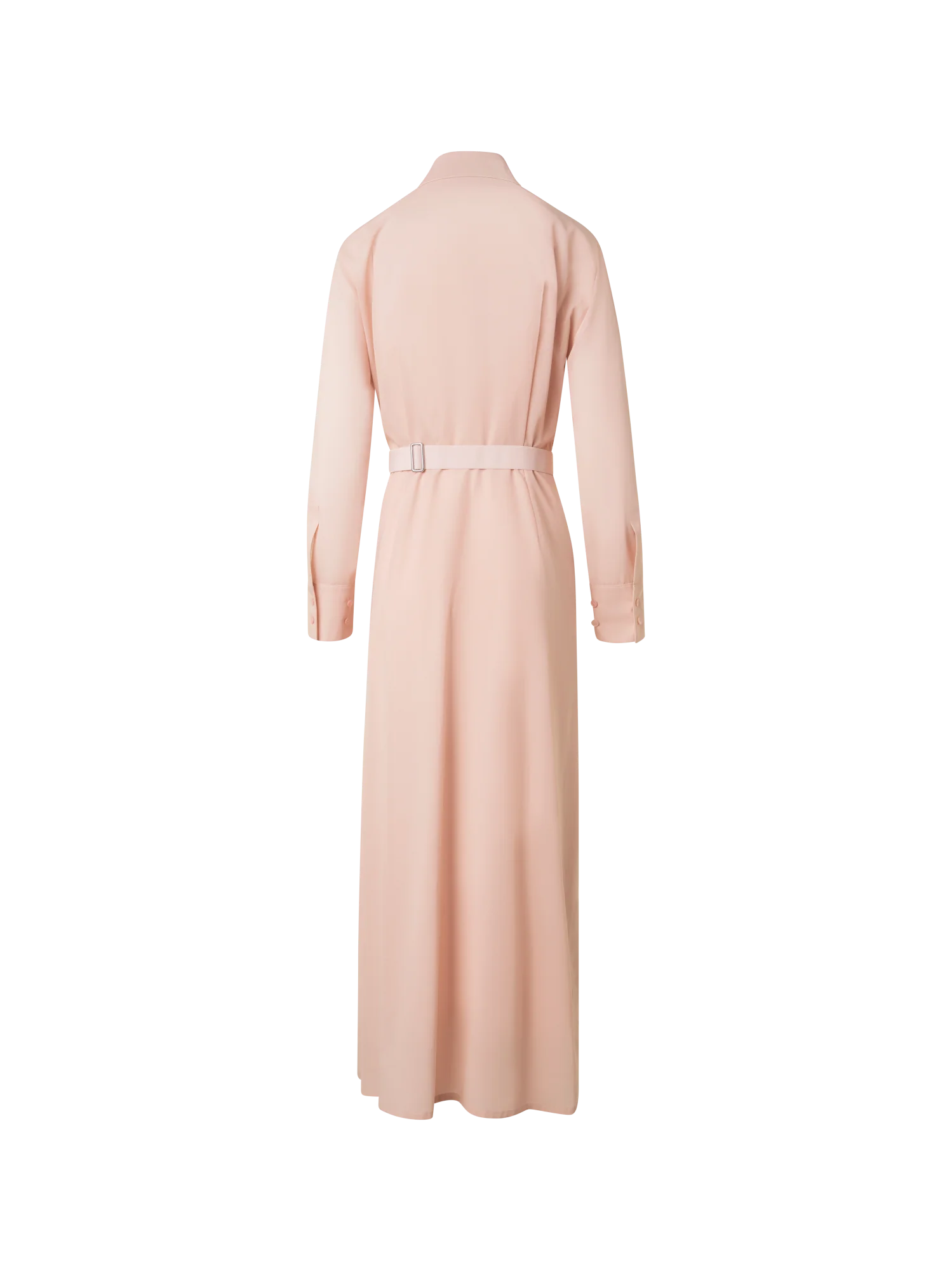Belted Long Sleeve Shirt Dress in Cotton Voile - Image 3