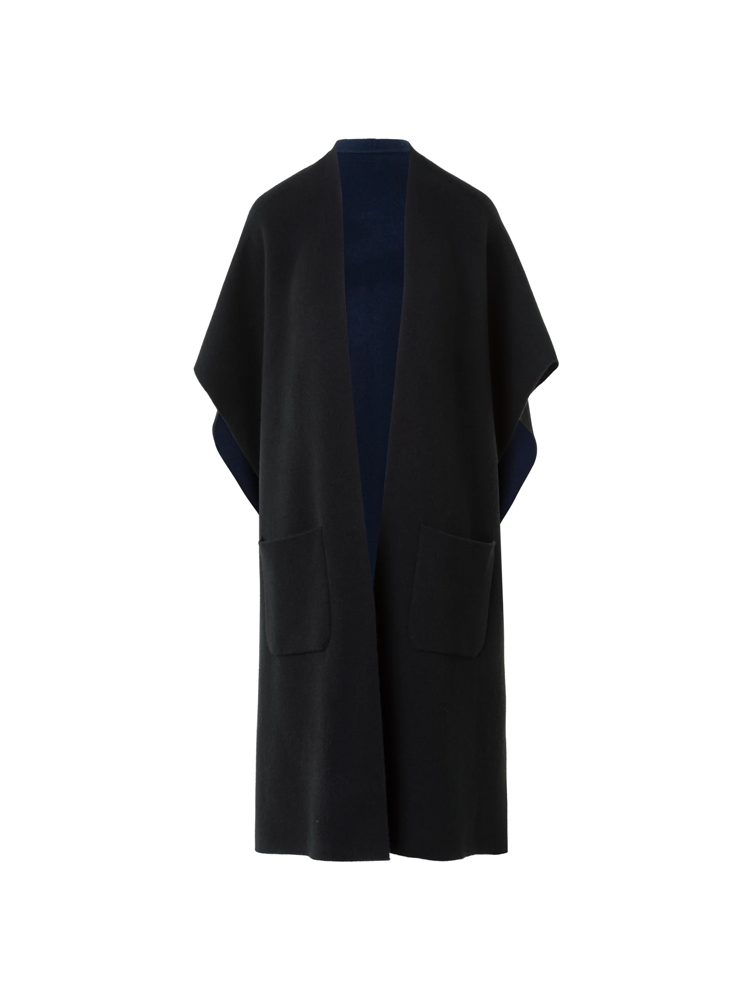 Bi-Color Cashmere Double-Face Knit Cape