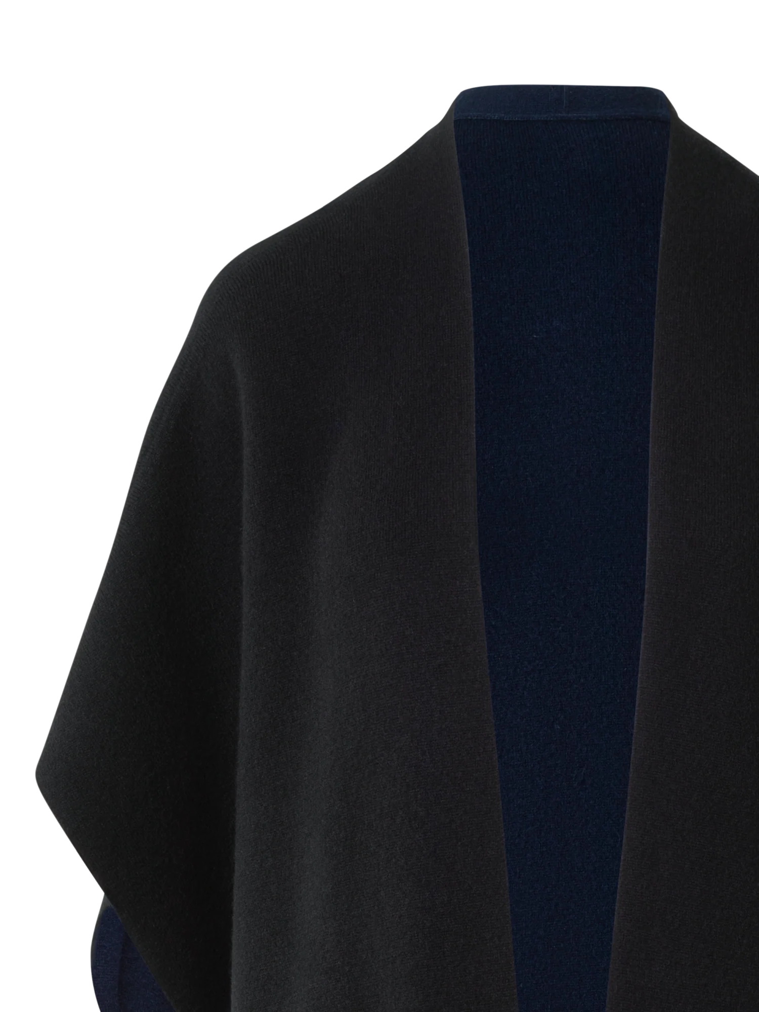 Bi-Color Cashmere Double-Face Knit Cape - Image 4