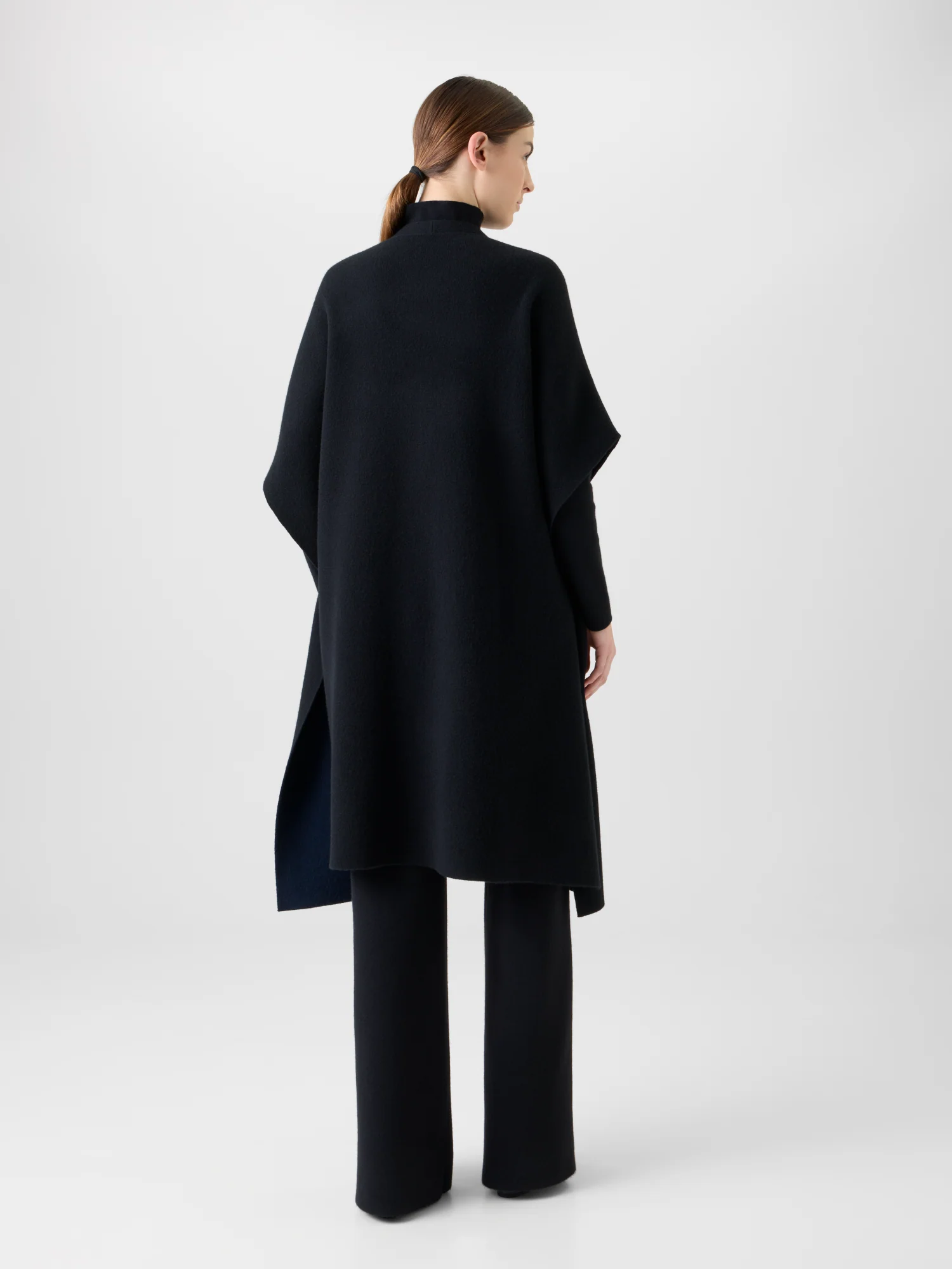 Bi-Color Cashmere Double-Face Knit Cape - Image 6