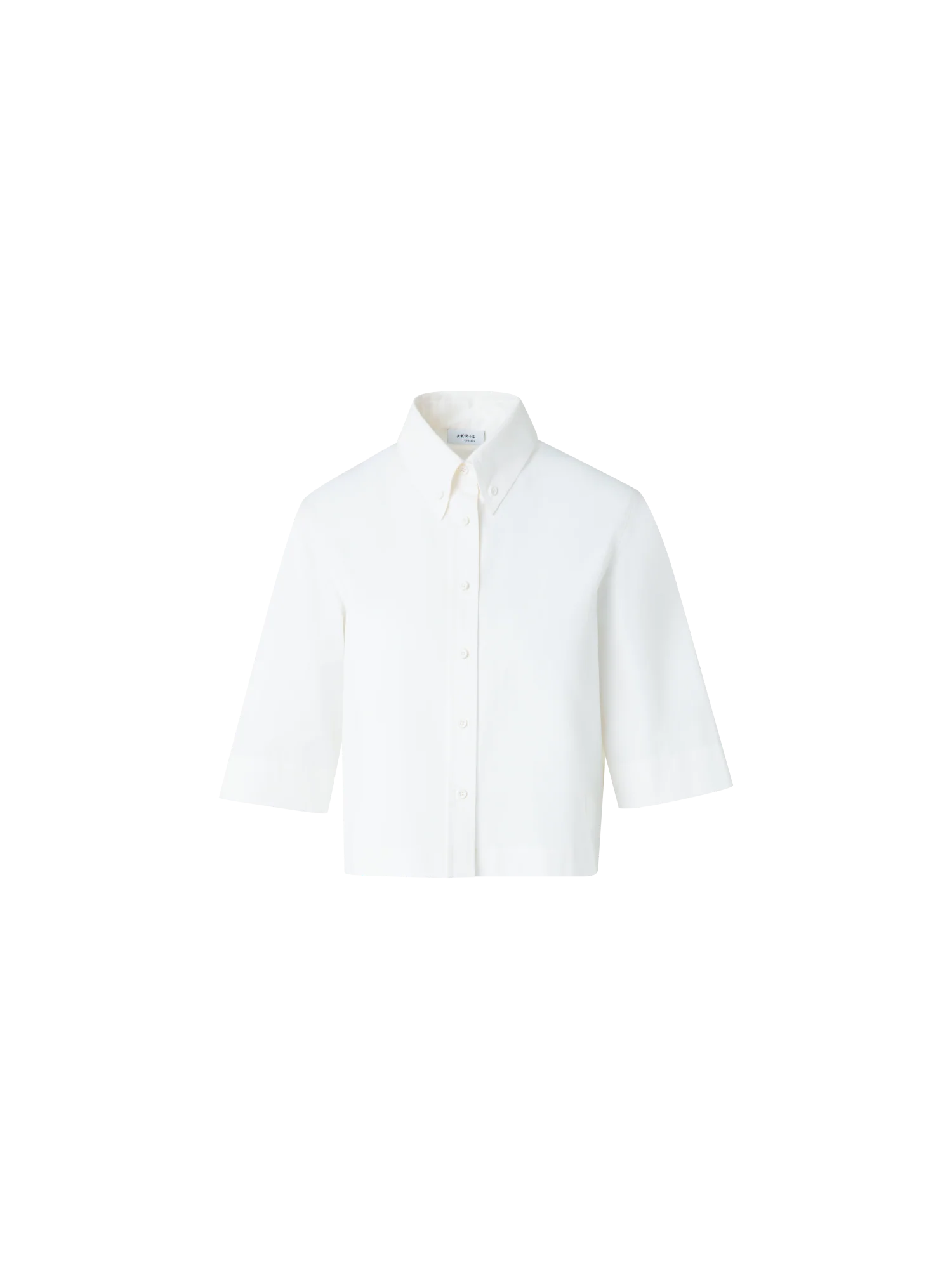 Boxy Short-Sleeve Cotton Blouse