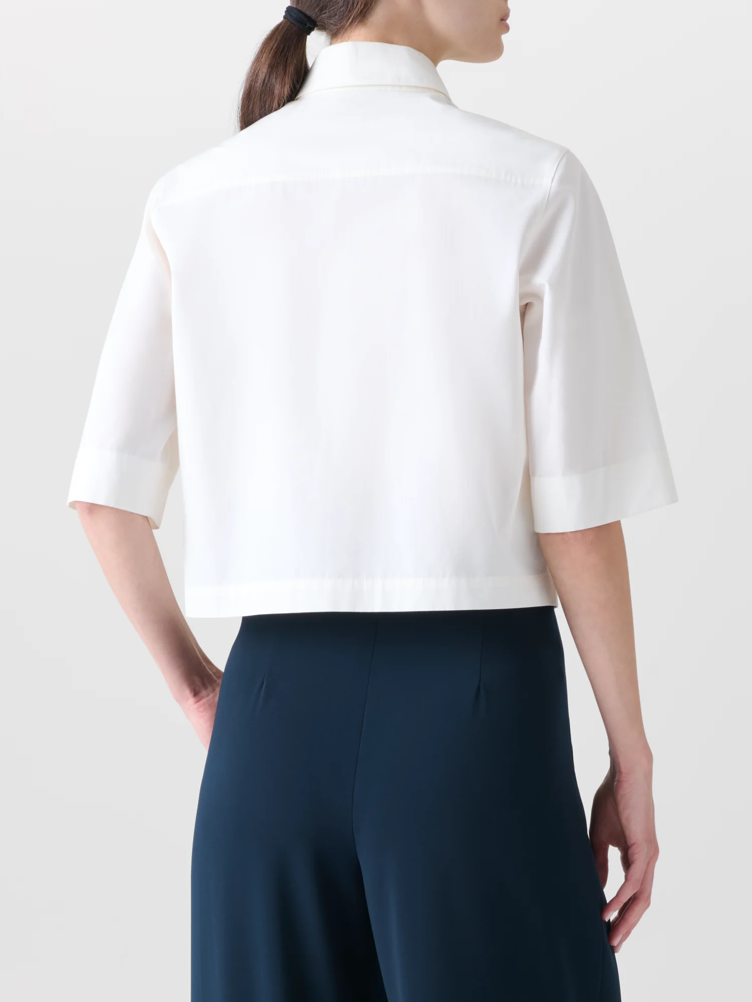 Boxy Short-Sleeve Cotton Blouse - Image 5
