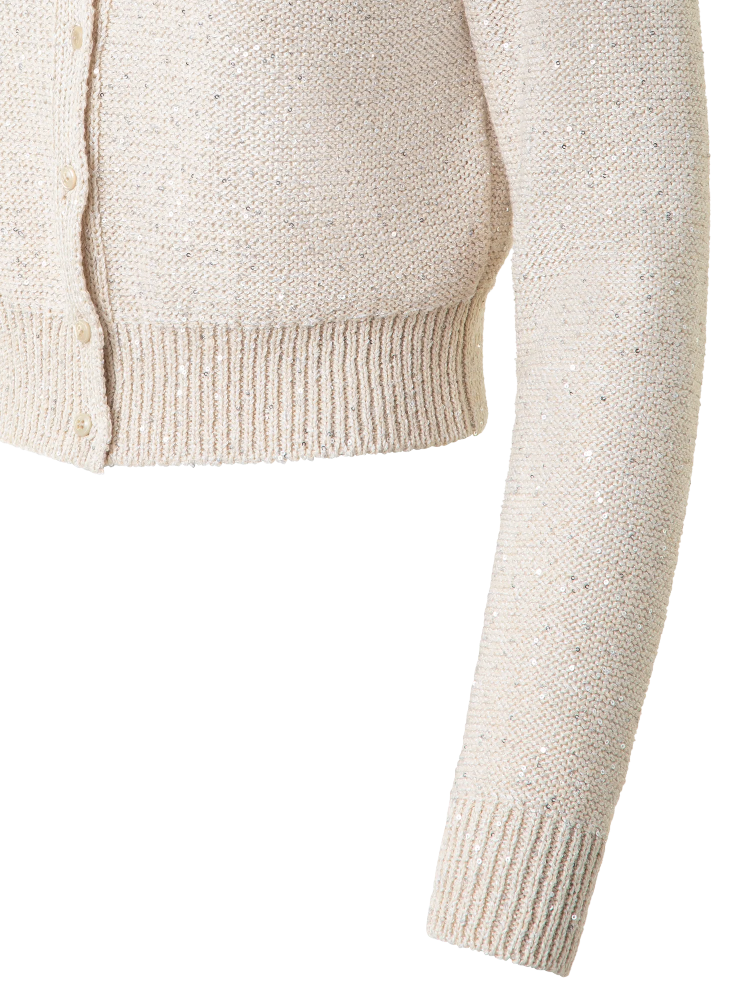 Cardigan in Linen Cotton with Micro Sequins - Image 2