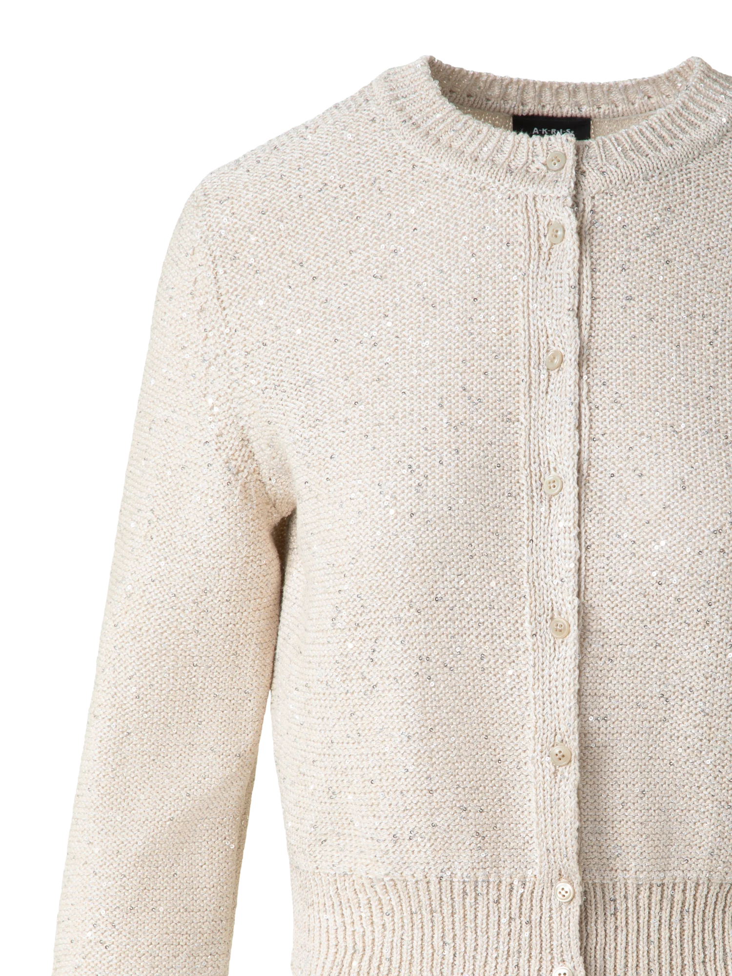 Cardigan in Linen Cotton with Micro Sequins - Image 4