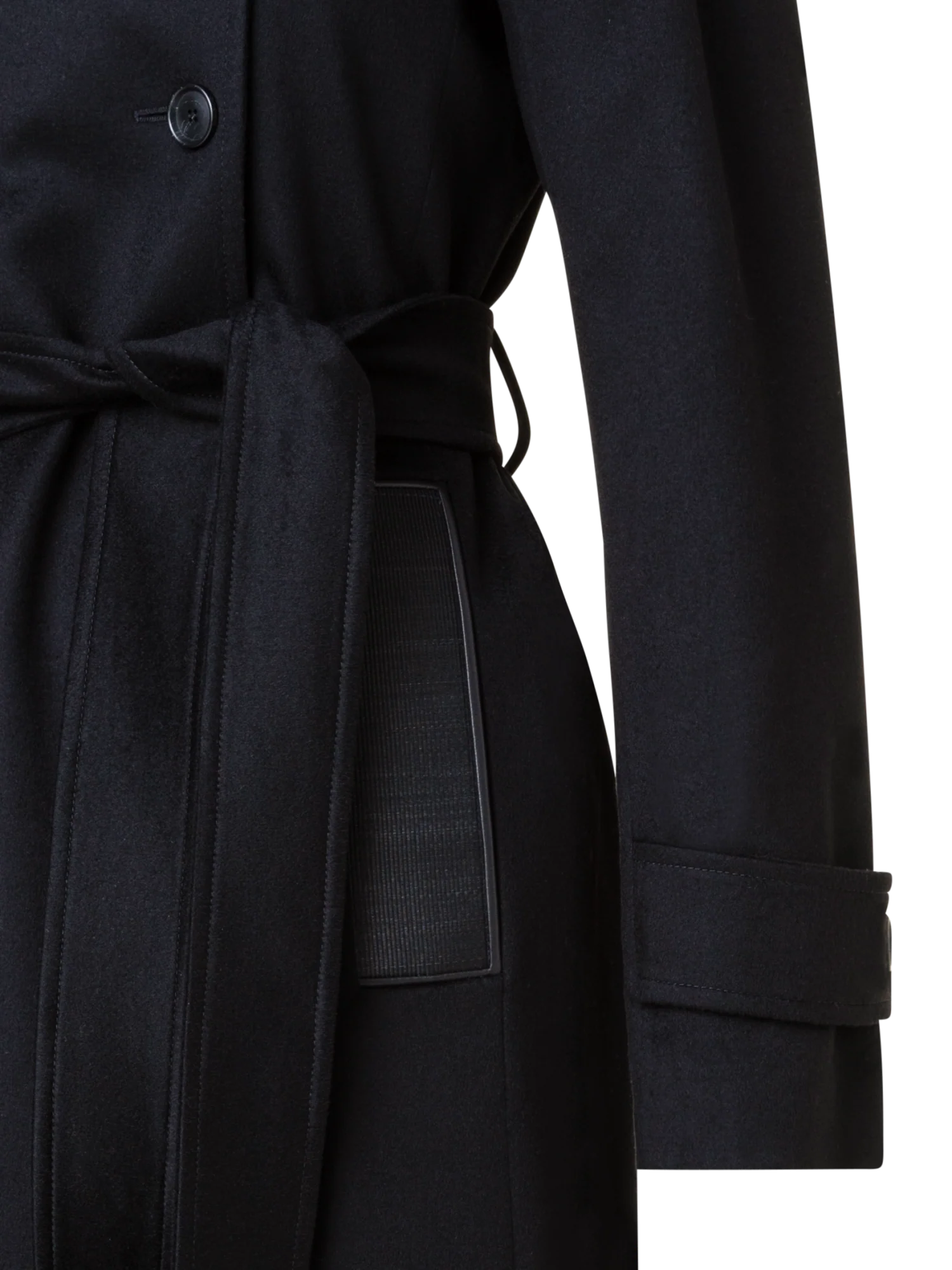 Cashmere Coat with Horsehair Collar and Pocket - Image 3