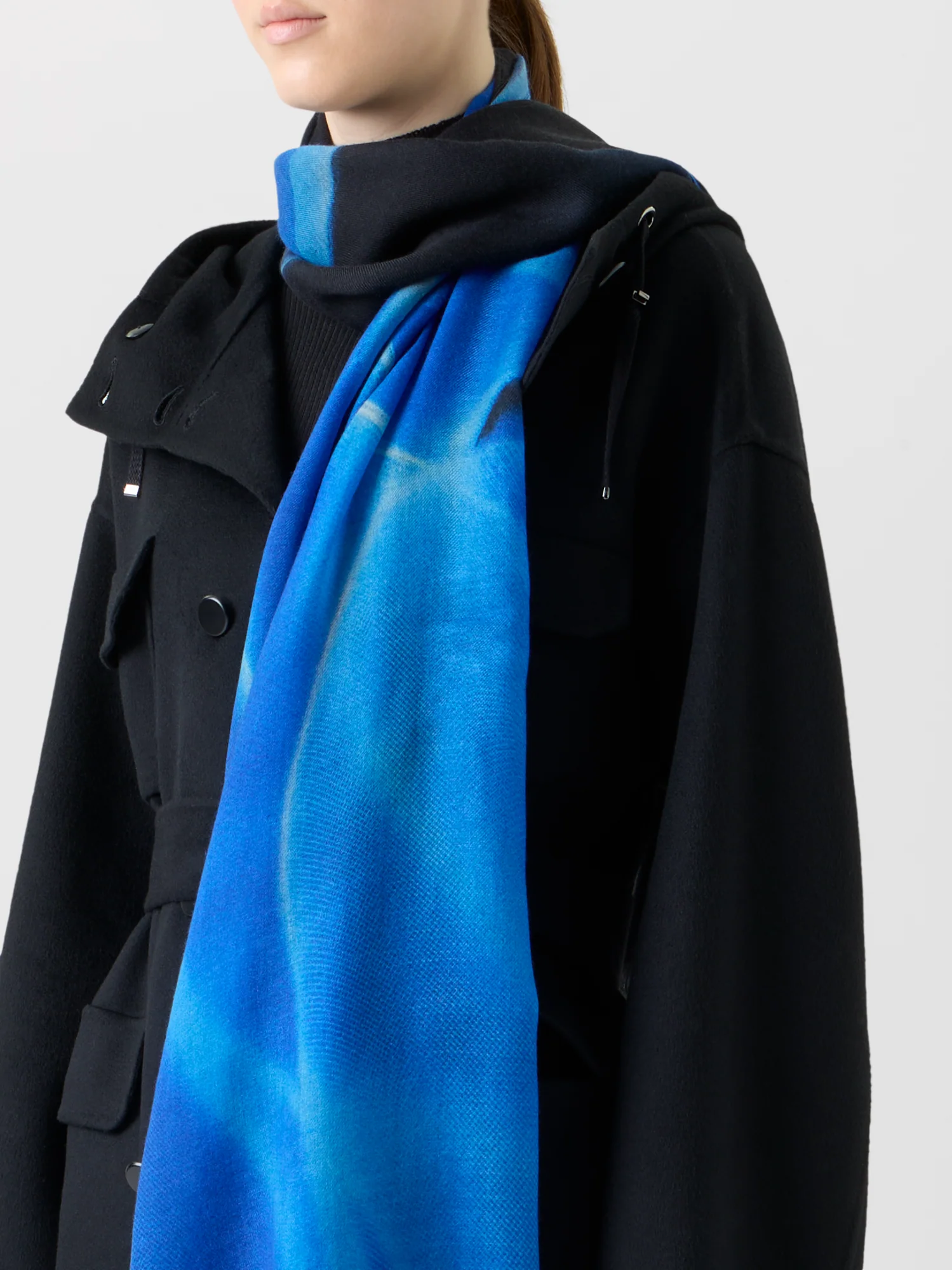Cashmere Scarf in Alyson's Cyanotype Print - Image 2