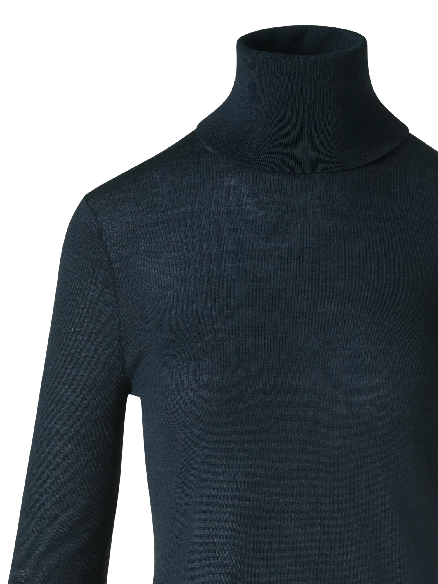 Cashmere Silk Mock Neck Sweater with Rib Cuff - Image 3