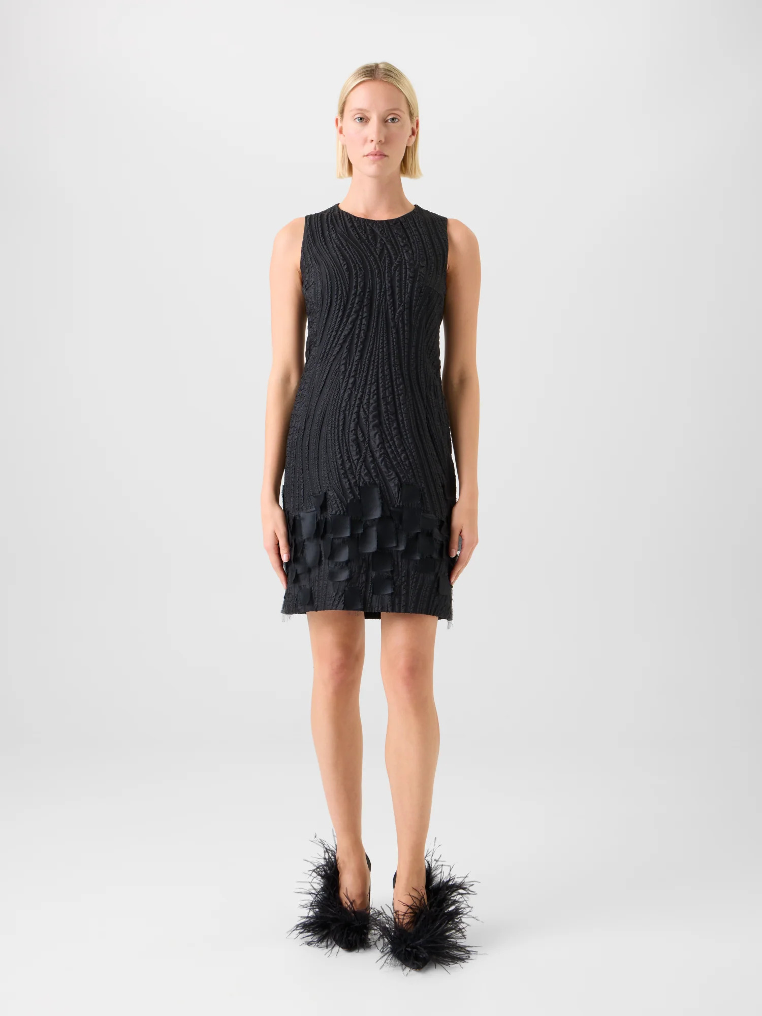 Cocktail Dress in Waves and Ribbons Jacquard - Image 2