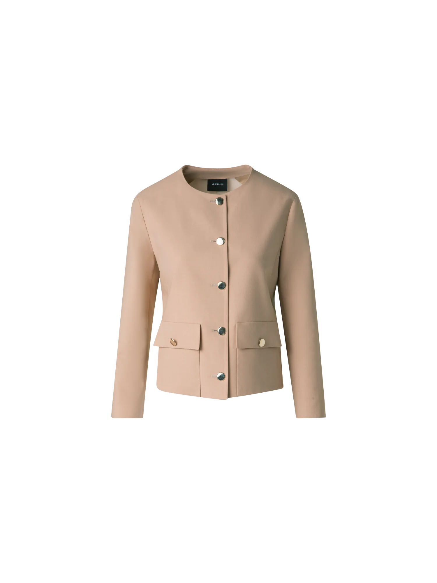 Cotton Double-Face Jacket with Gold Buttons