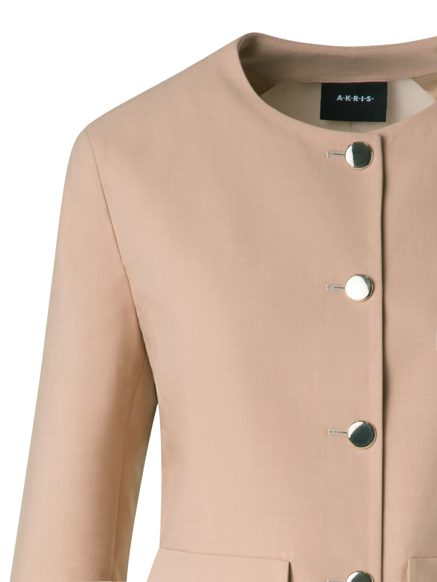 Cotton Double-Face Jacket with Gold Buttons - Image 4