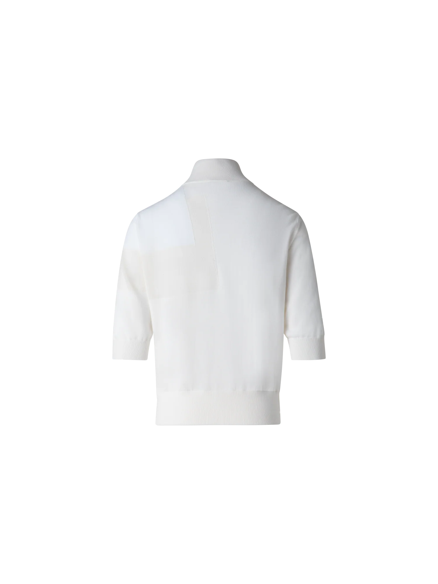 Cotton Knit Cardigan with Trpezoid Jacquard - Image 3