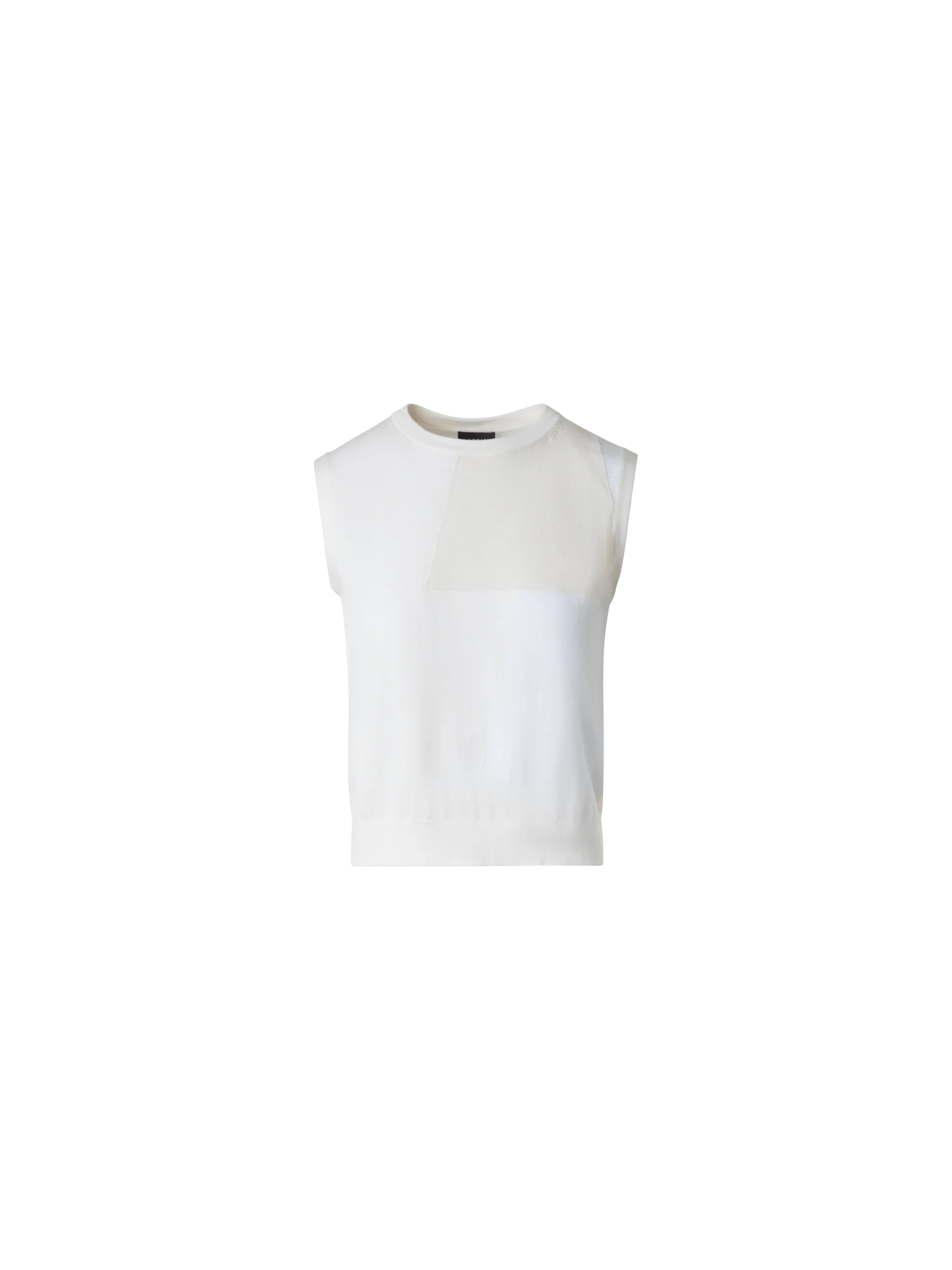 Cotton Knit Top with Trapezoid Jacquard