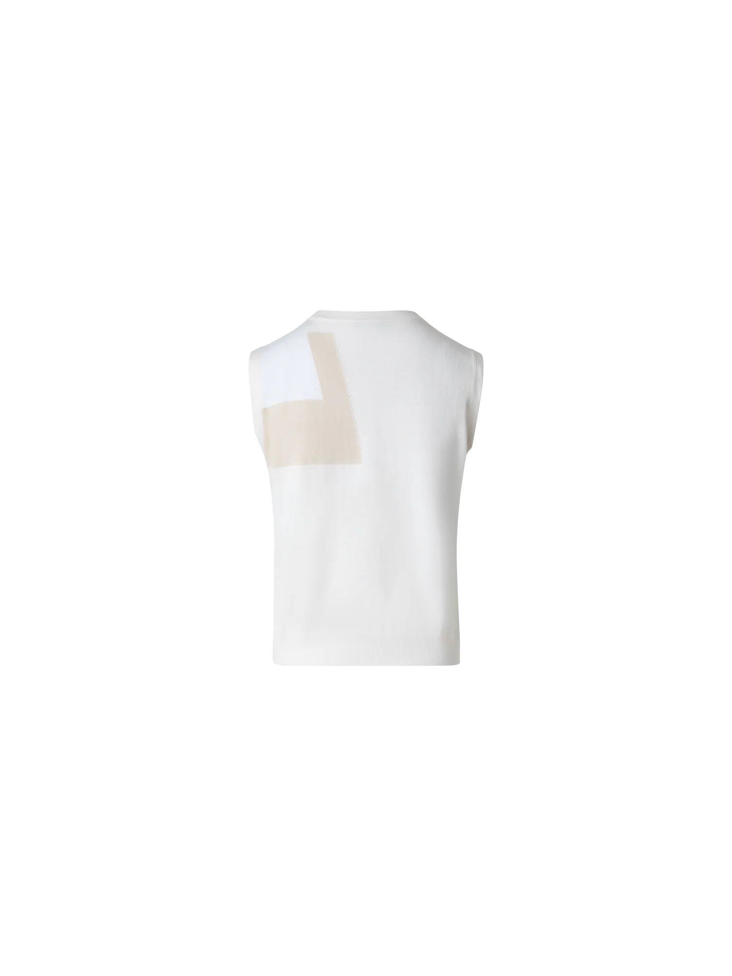 Cotton Knit Top with Trapezoid Jacquard - Image 3