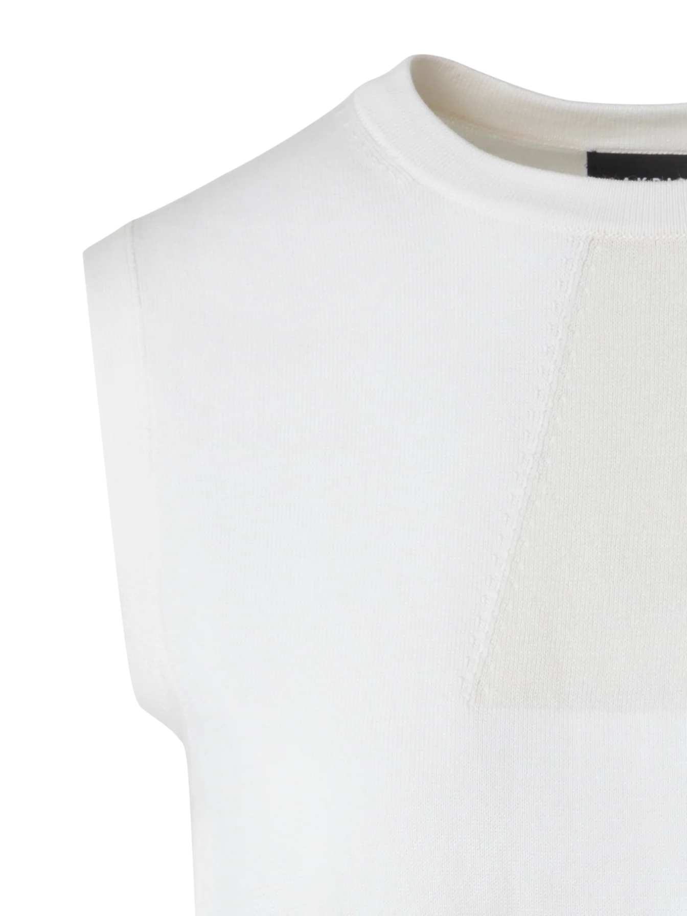 Cotton Knit Top with Trapezoid Jacquard - Image 4