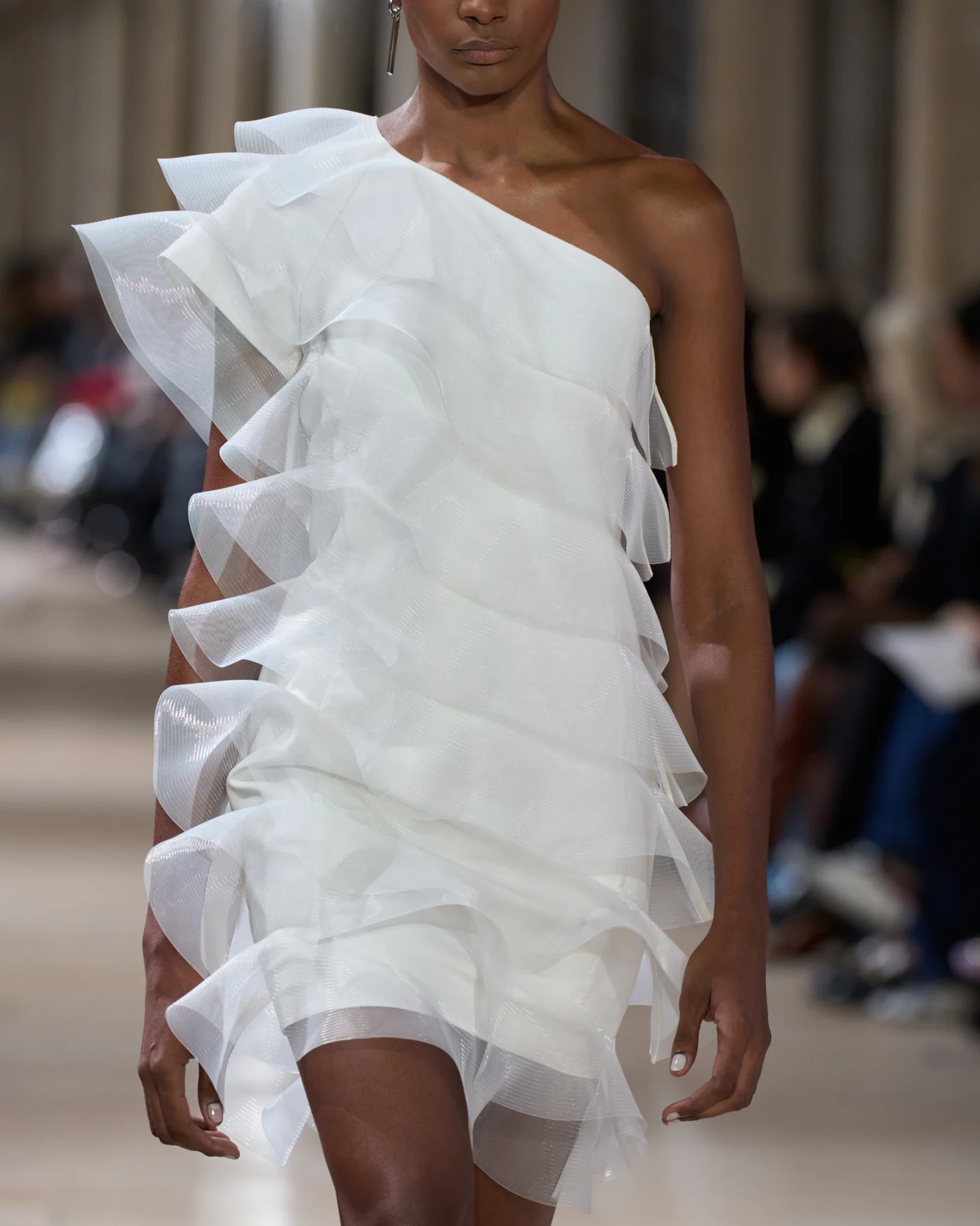 Cotton Silk Cocktail Dress with Waves - Image 5