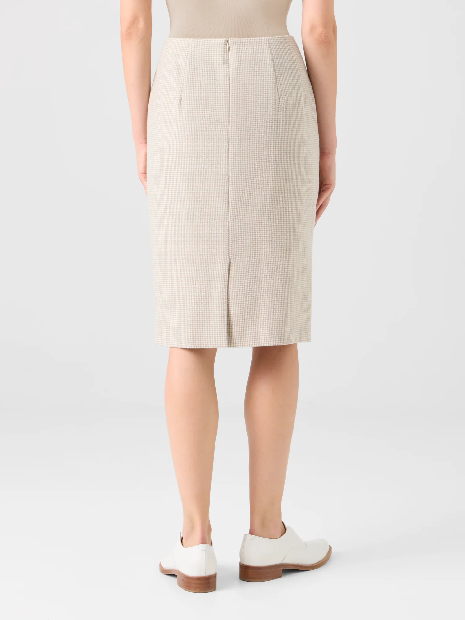 Cashmere Pepita Pencil Skirt - Image 4