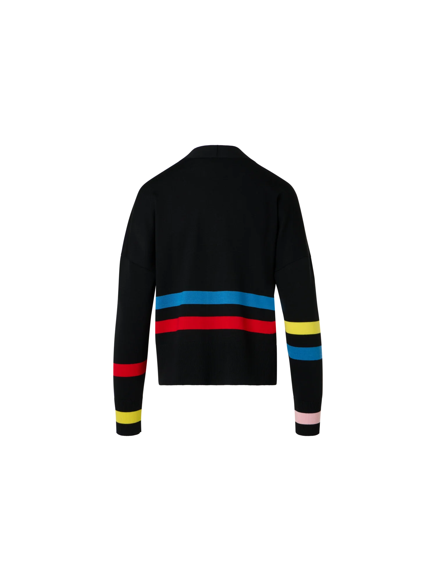 Color-Block Stripe Merino Wool Cardigan - Image 6
