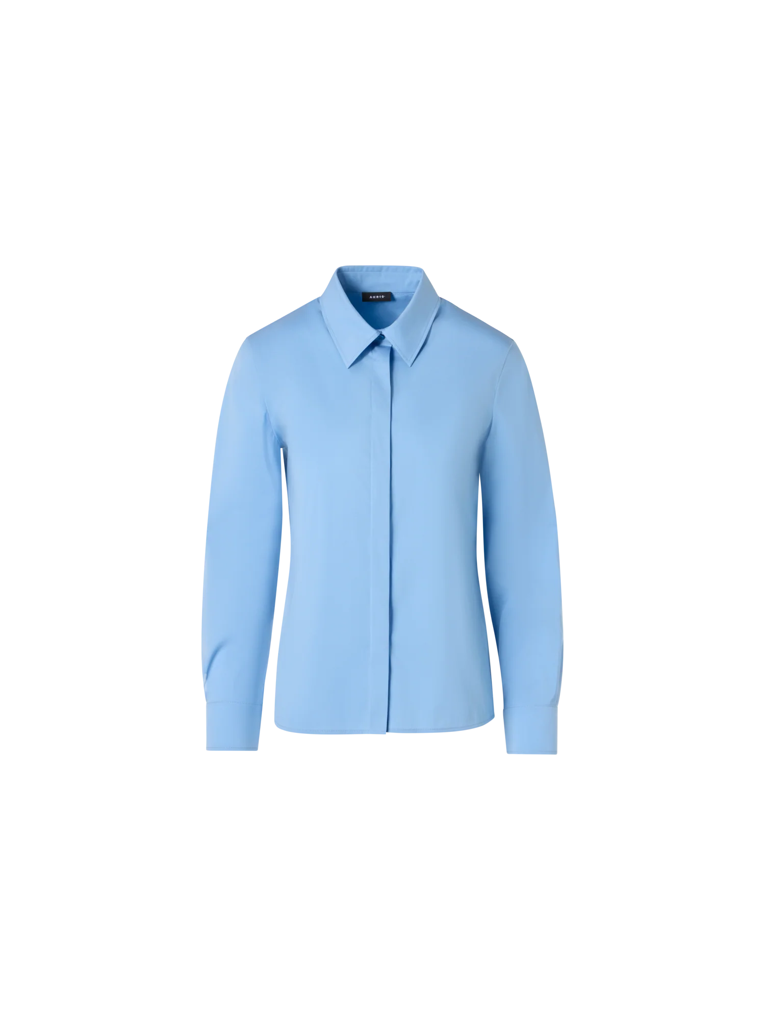 Cotton Poplin Blouse with Contrast Cuffs