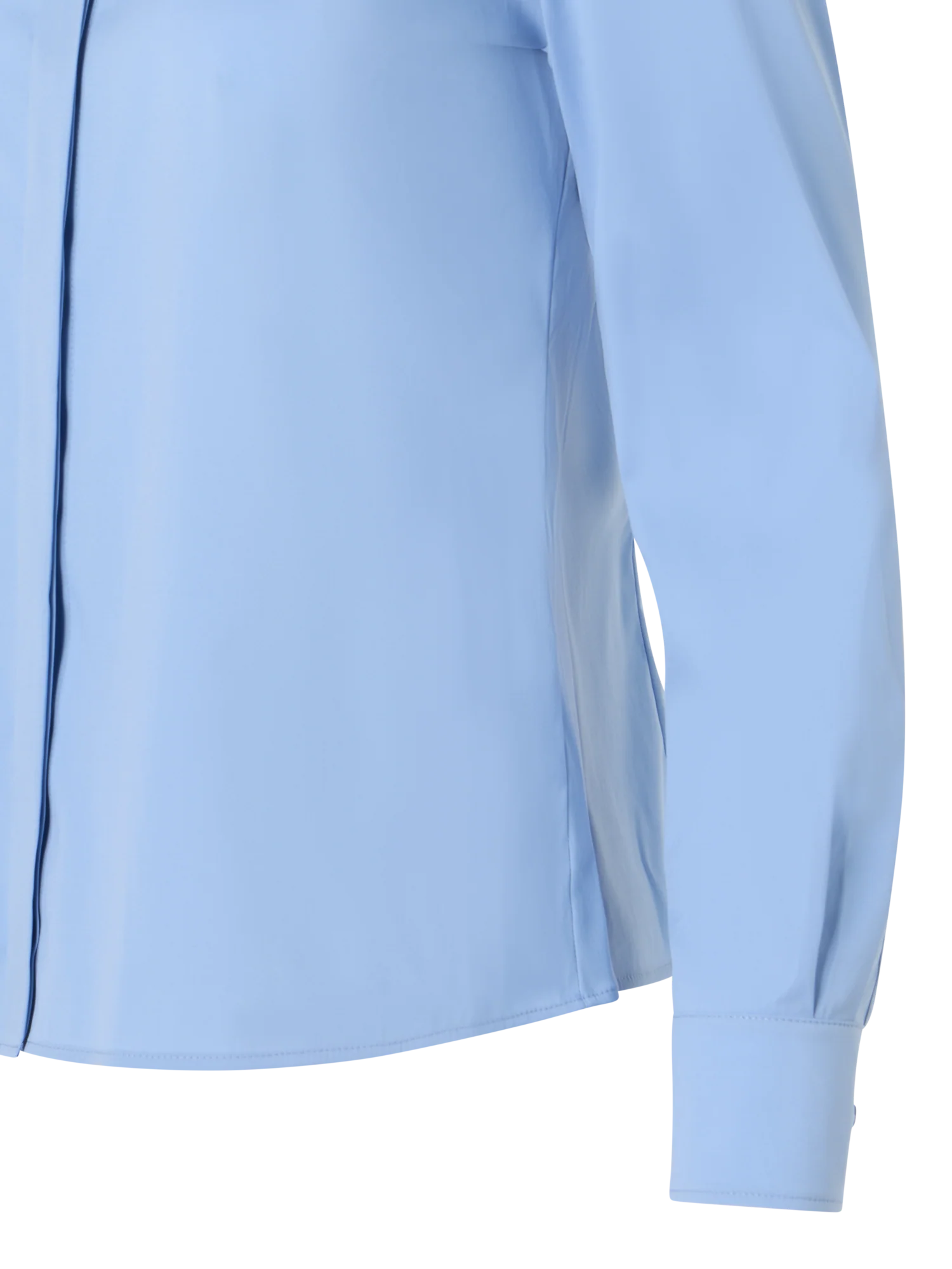 Cotton Poplin Blouse with Contrast Cuffs - Image 3
