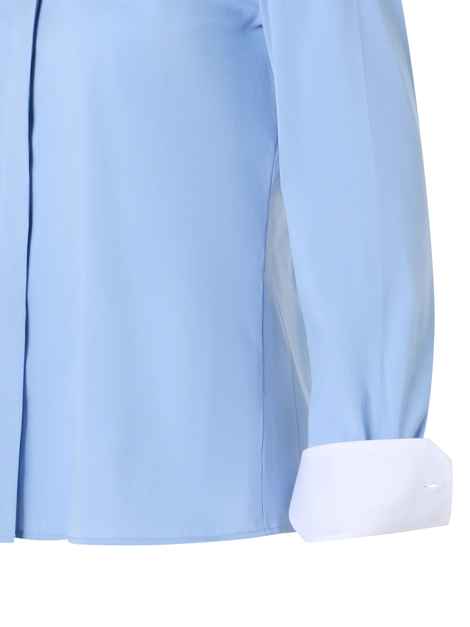 Cotton Poplin Blouse with Contrast Cuffs - Image 4