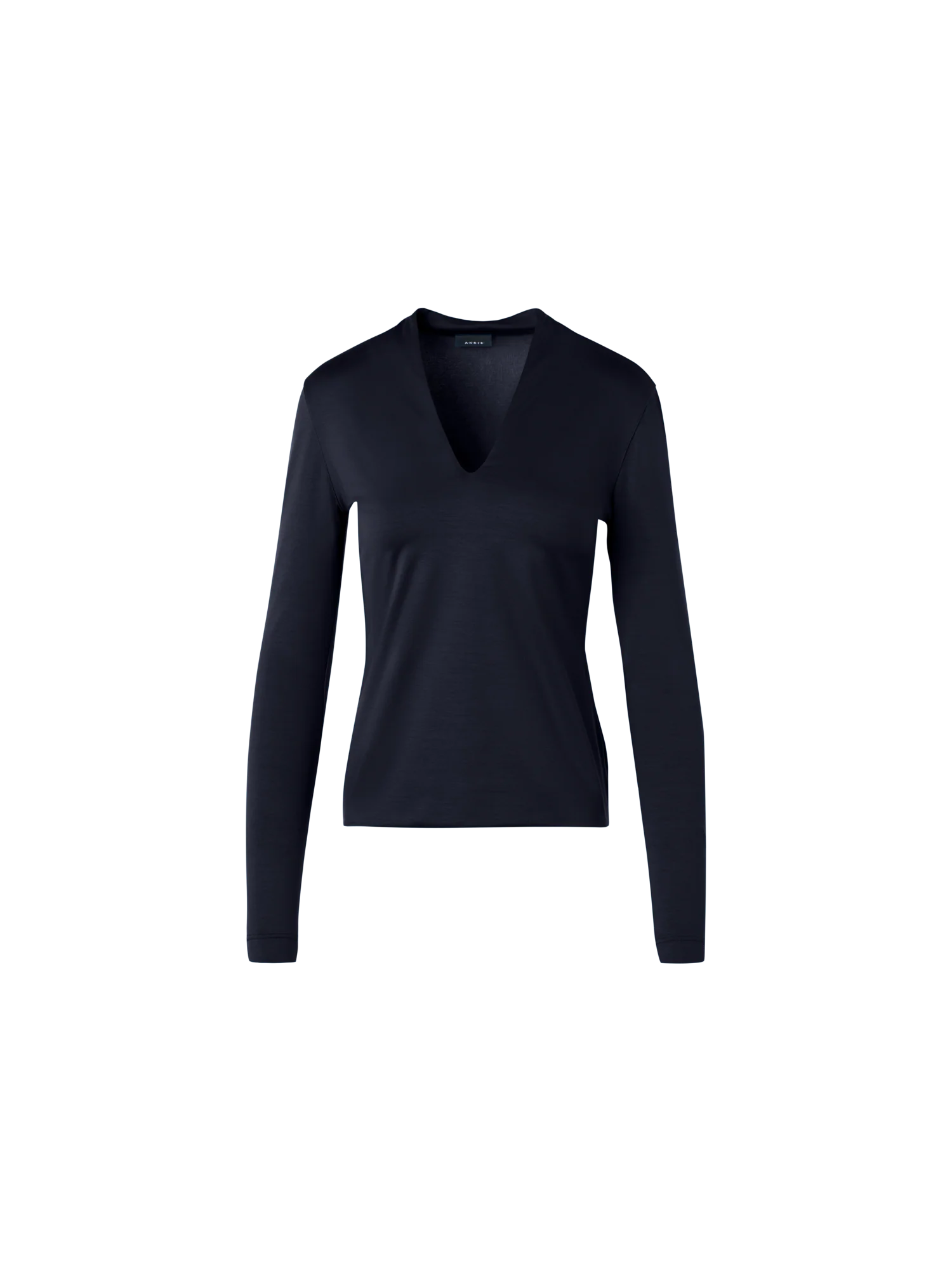 Cotton Stretch Jersey V-Neck Blouse