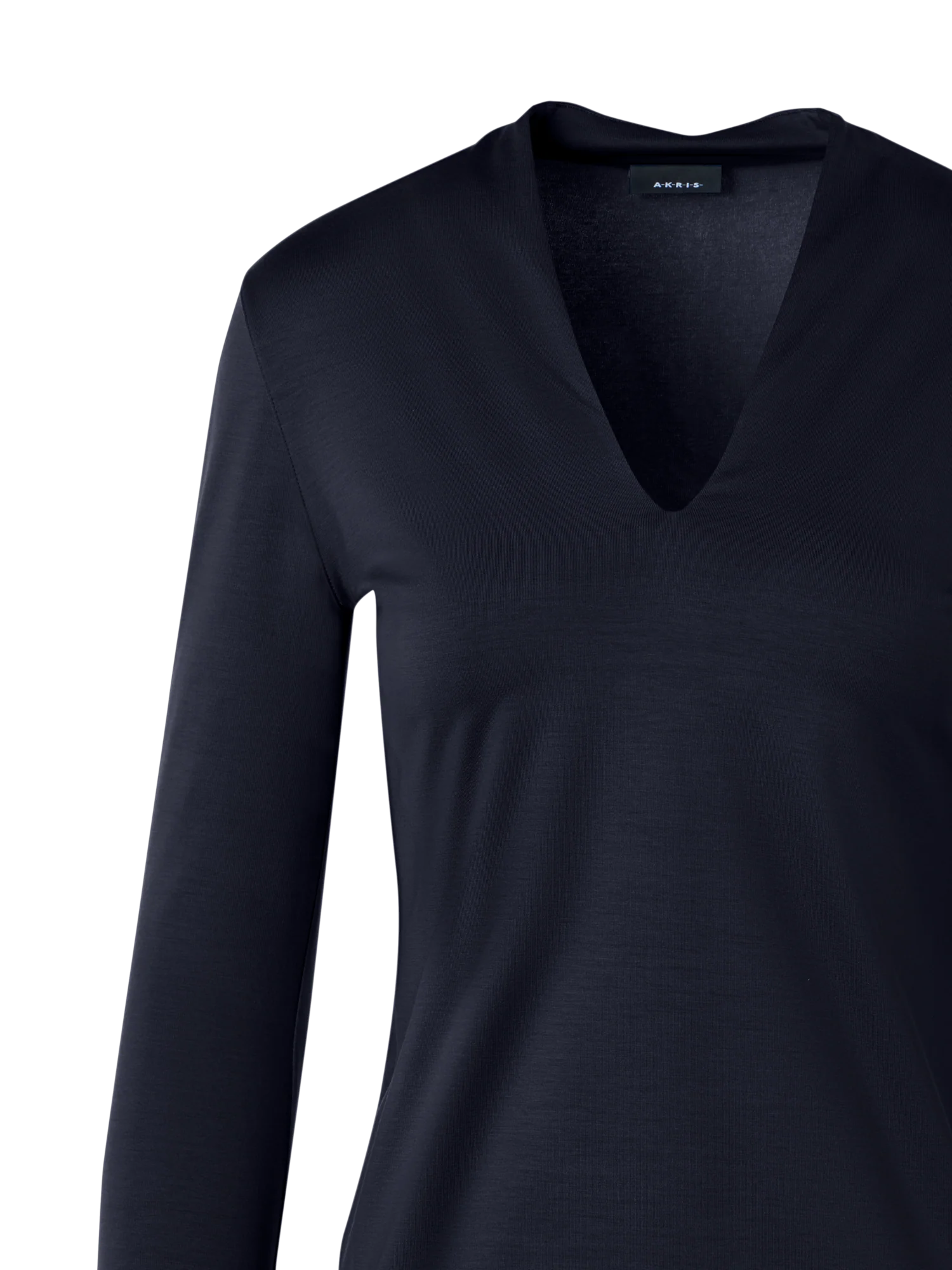 Cotton Stretch Jersey V-Neck Blouse - Image 2