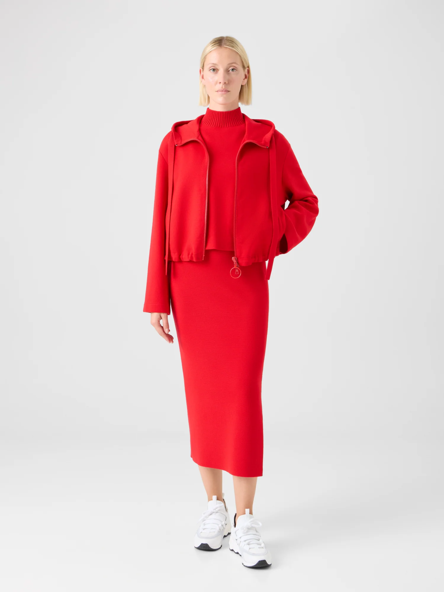 Cropped Milano Knit Hoodie Jacket - Image 2