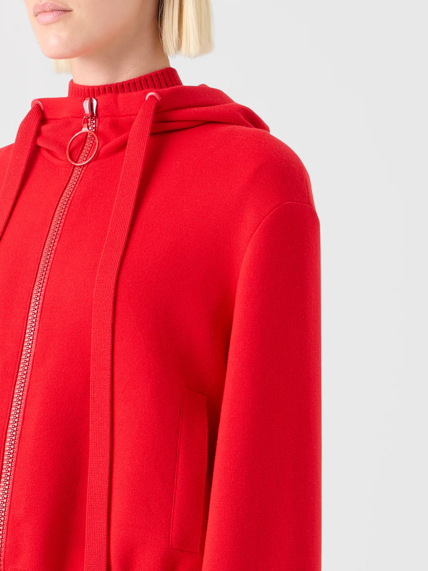 Cropped Milano Knit Hoodie Jacket - Image 4