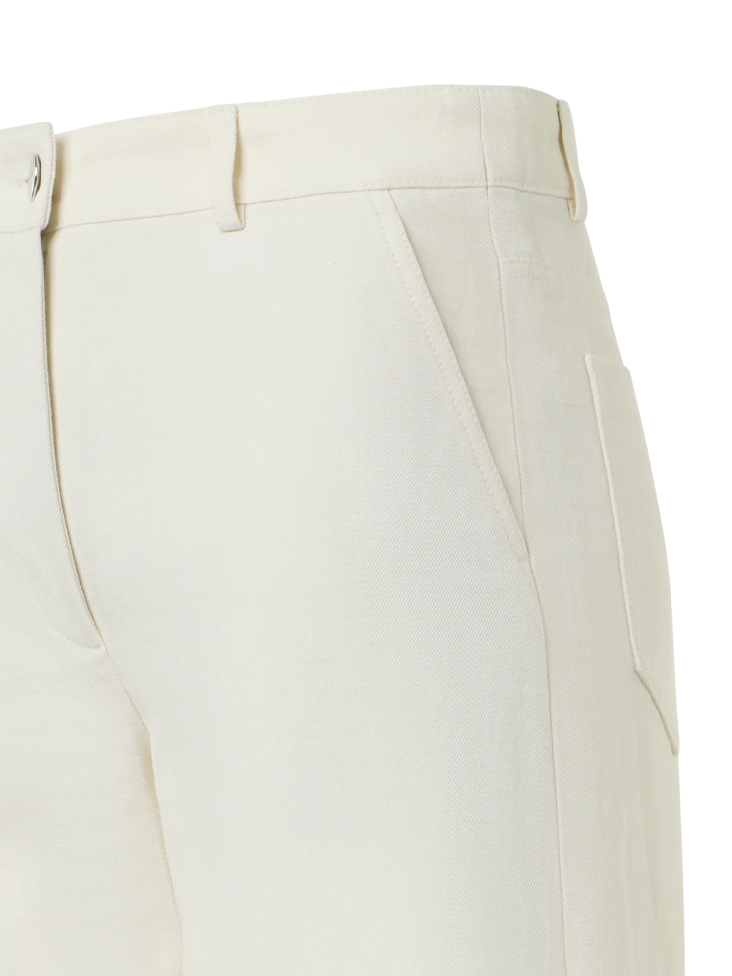 Cropped Wide-Leg Cotton Linen Gabardine Pants - Image 3