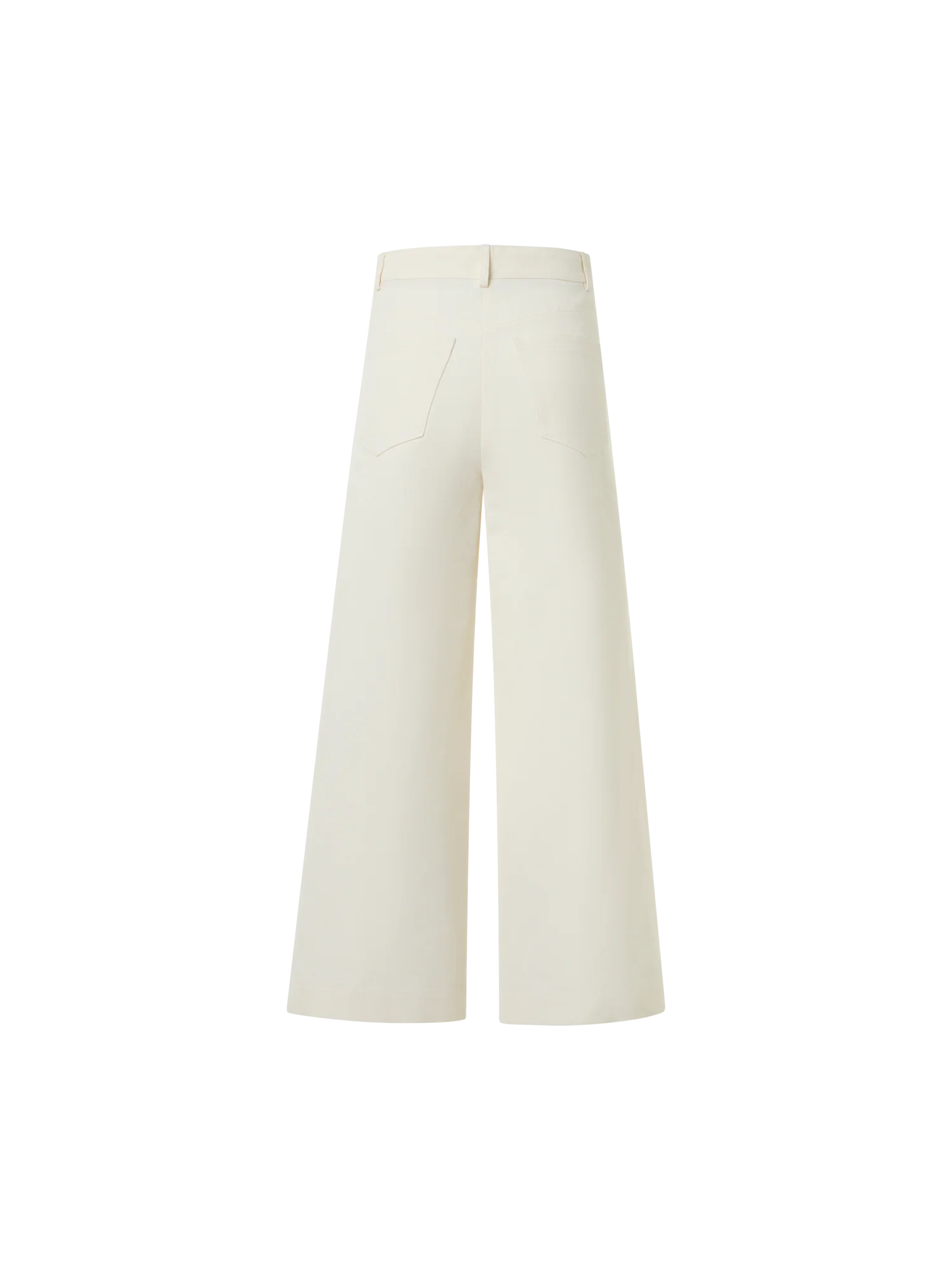 Cropped Wide-Leg Cotton Linen Gabardine Pants - Image 4