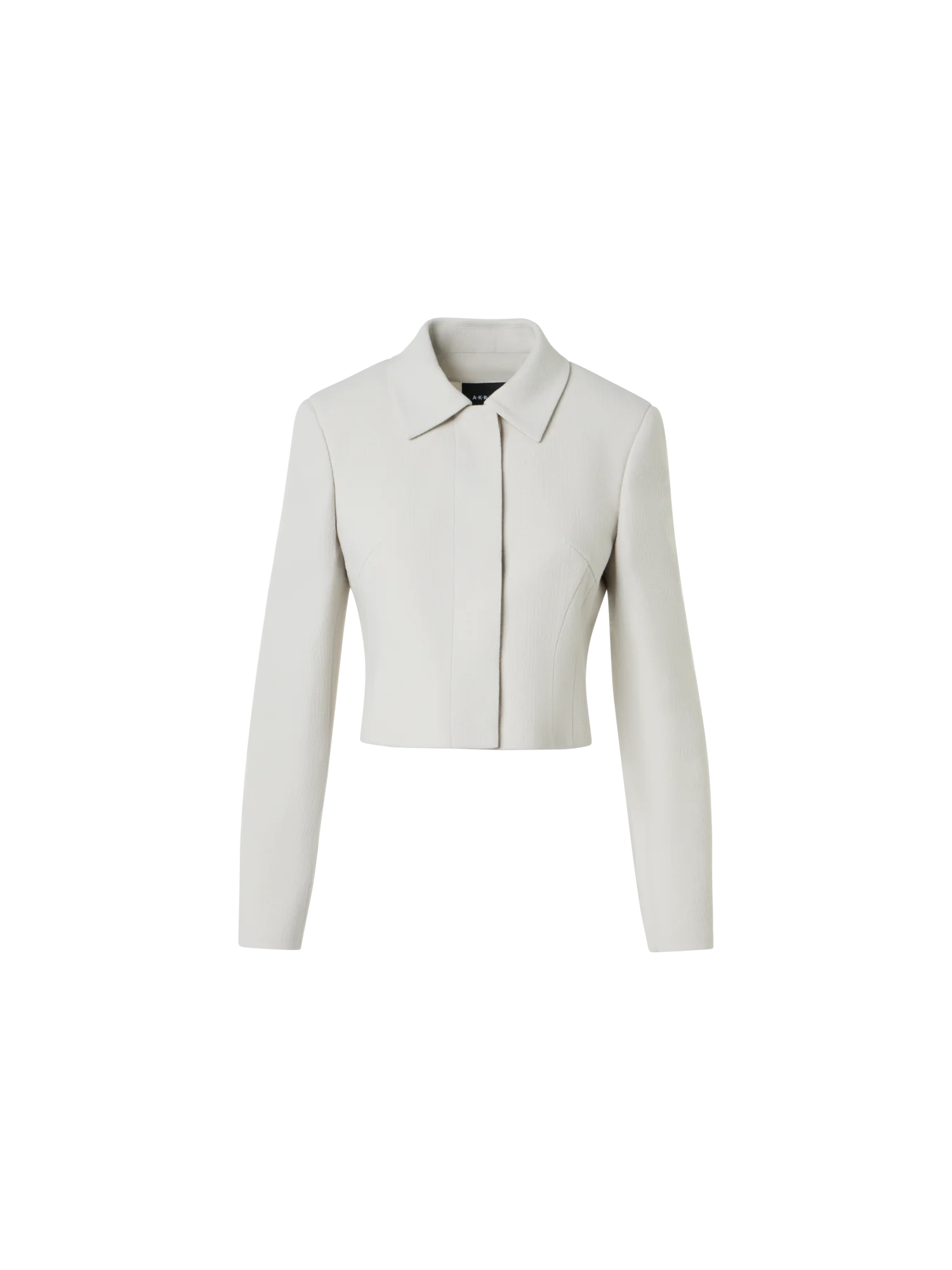 Cropped Wool Crêpe Double-Face Jacket
