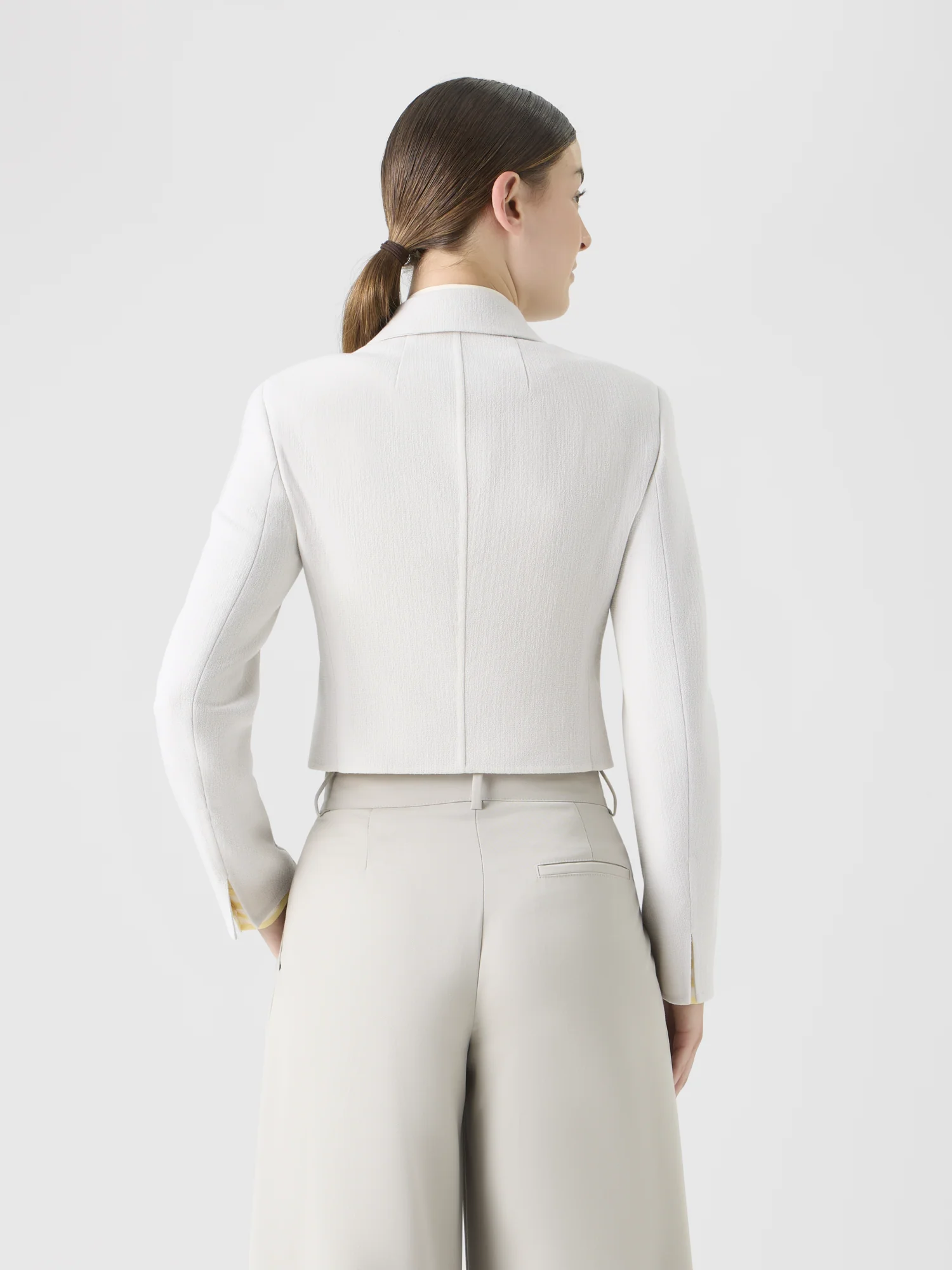 Cropped Wool Crêpe Double-Face Jacket - Image 5
