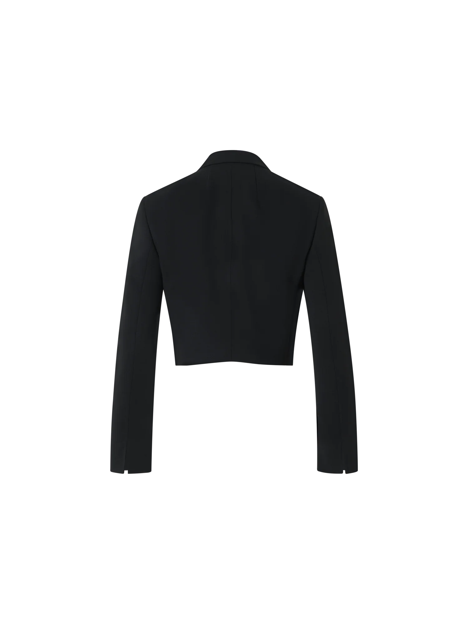 Cropped Wool Double-Face Jacket with Satin Lapel - Image 6