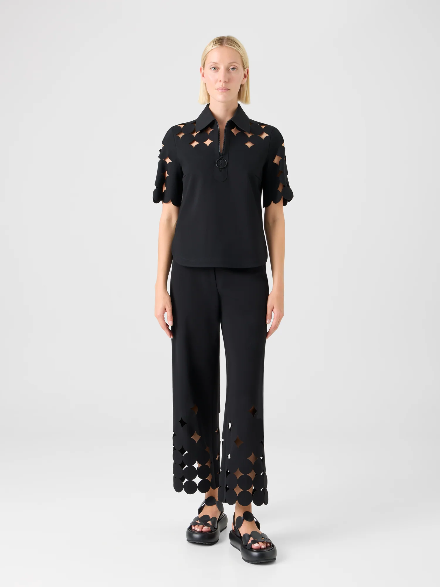 Dropping Dot Cut-Out Jersey Pants - Image 2