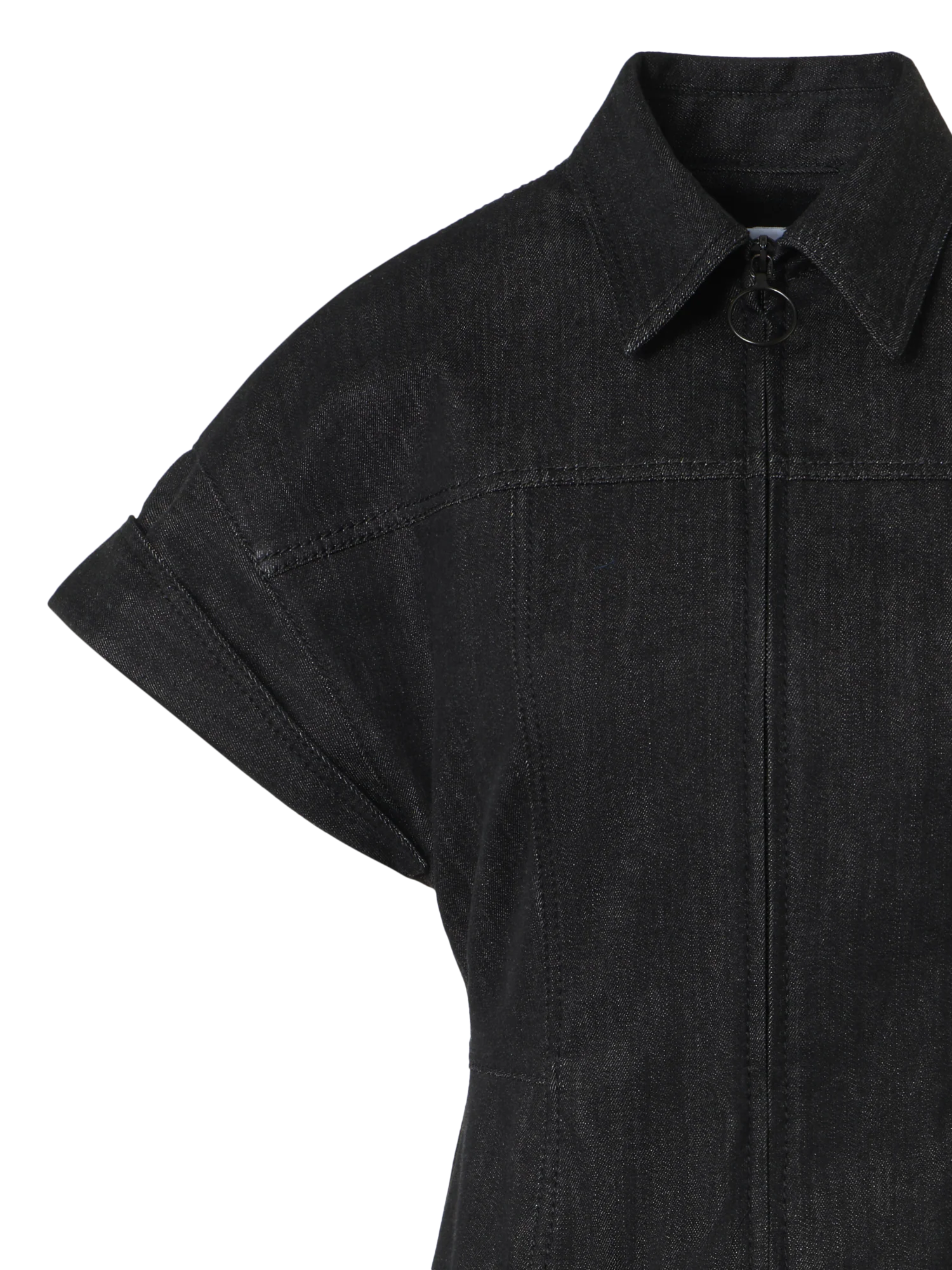 Fitted Cotton Stretch Denim Dress - Image 4