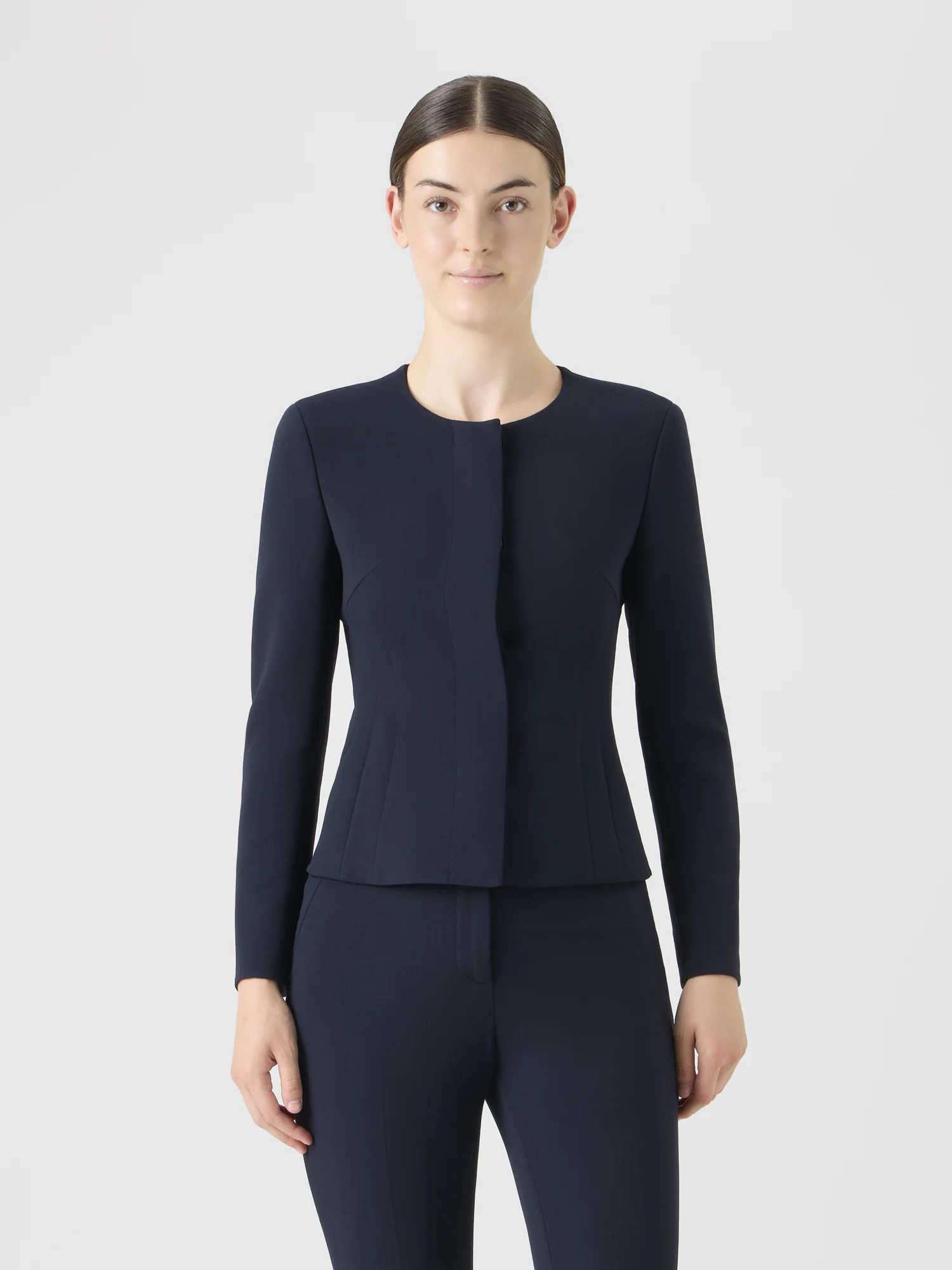 Fitted Wool Bi-Stretch Double-Face Jacket - Image 2