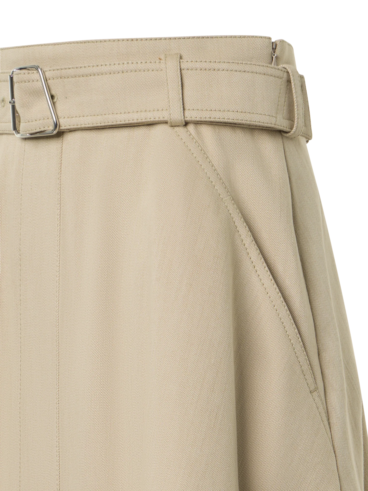 Flared A-Line Midi Skirt in Cotton Denim - Image 3