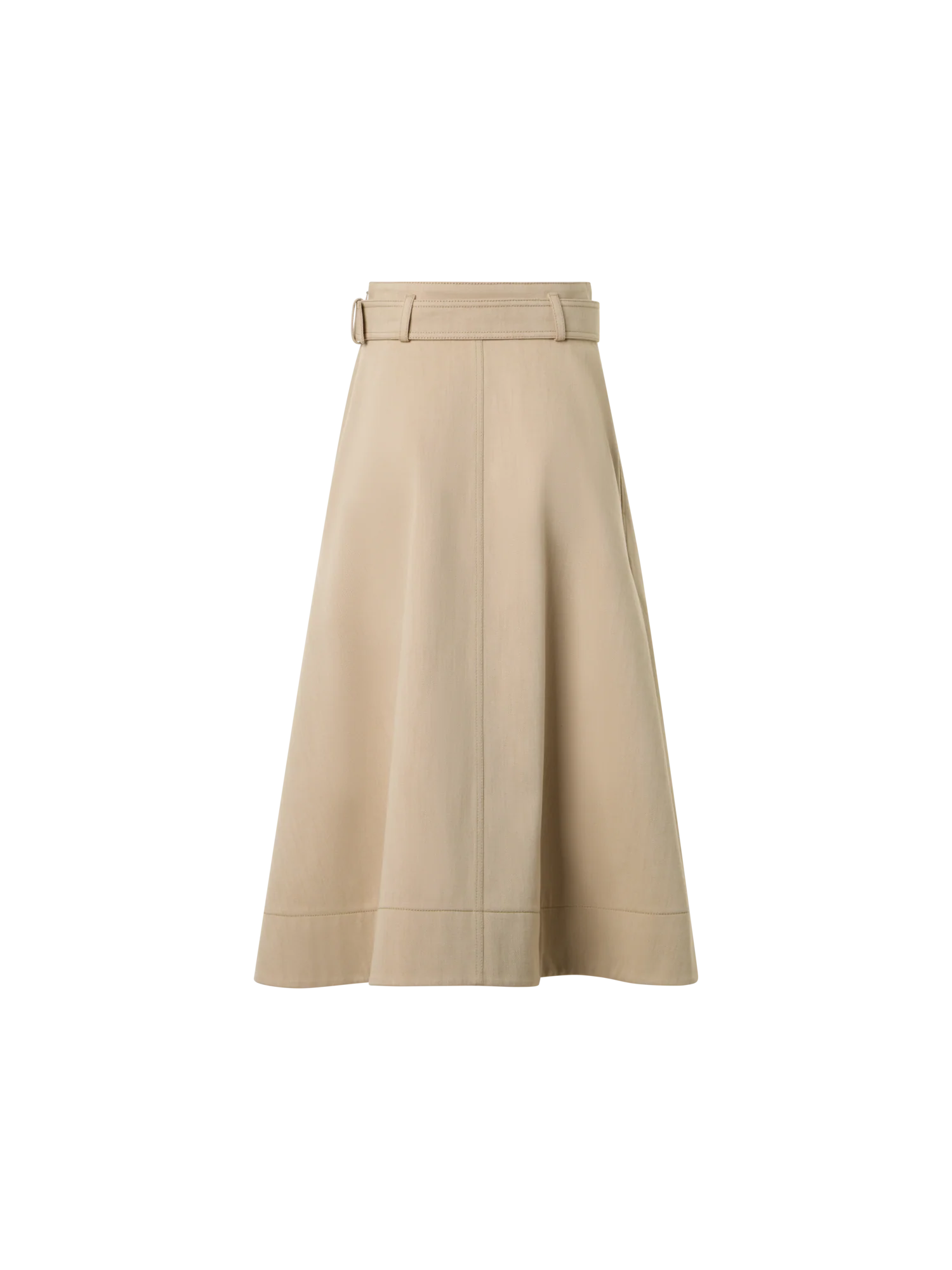 Flared A-Line Midi Skirt in Cotton Denim - Image 6