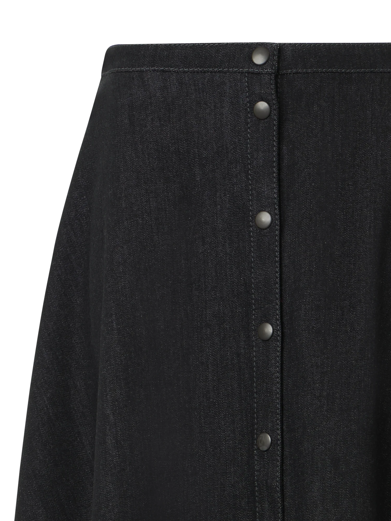 Flared Cotton Stretch Denim Skirt - Image 3