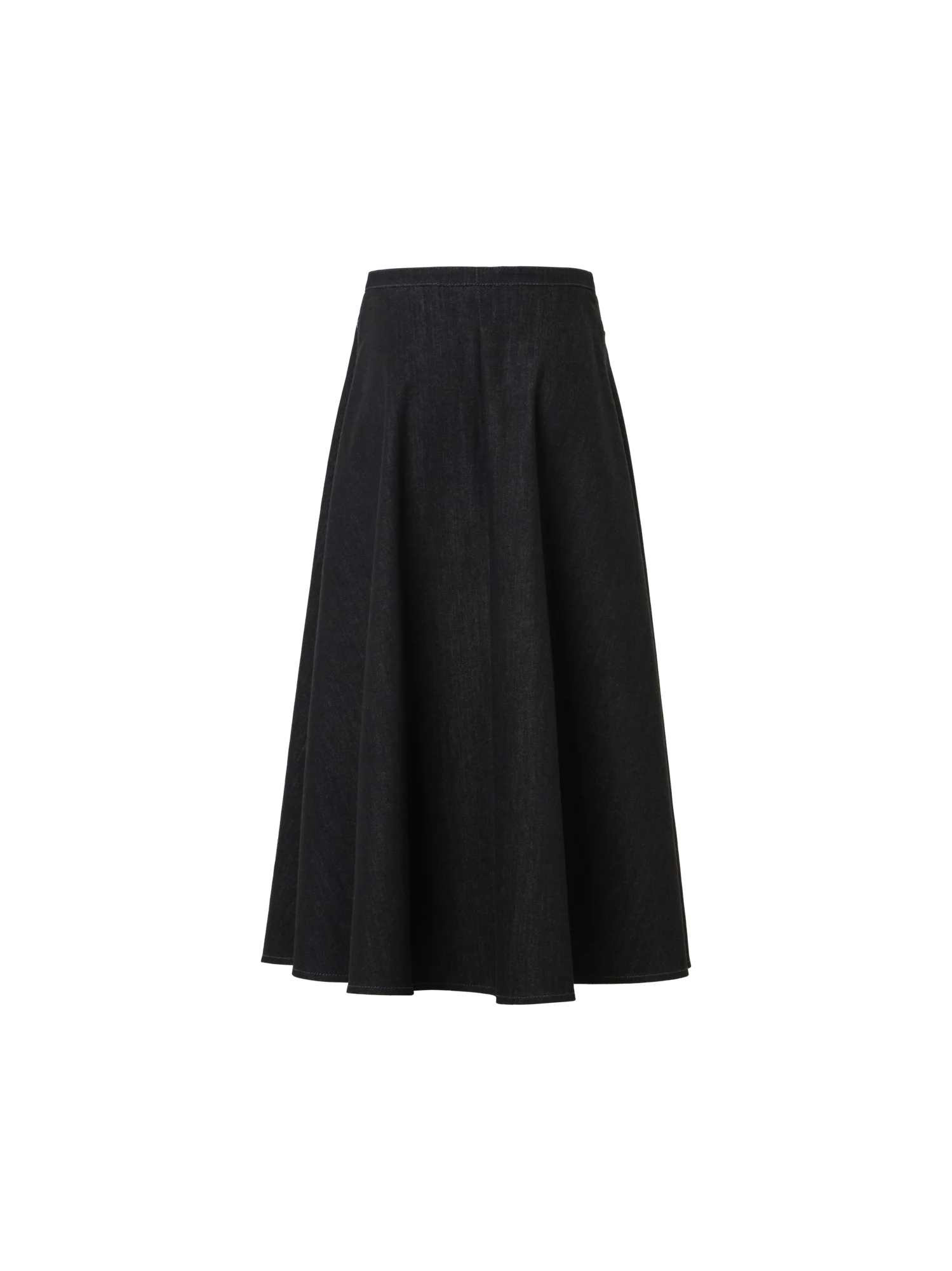 Flared Cotton Stretch Denim Skirt - Image 6