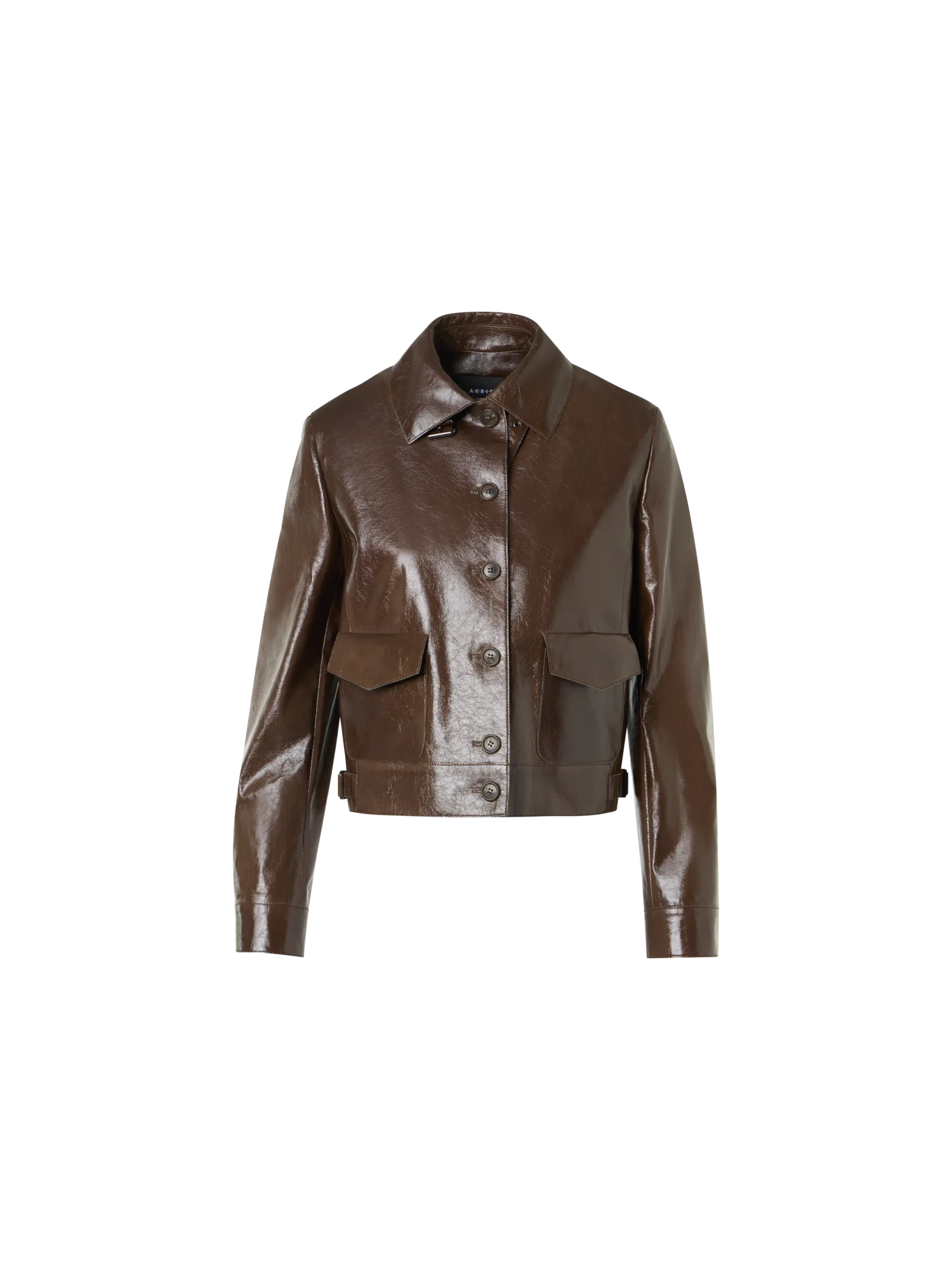 Lacquered Leather Short Jacket