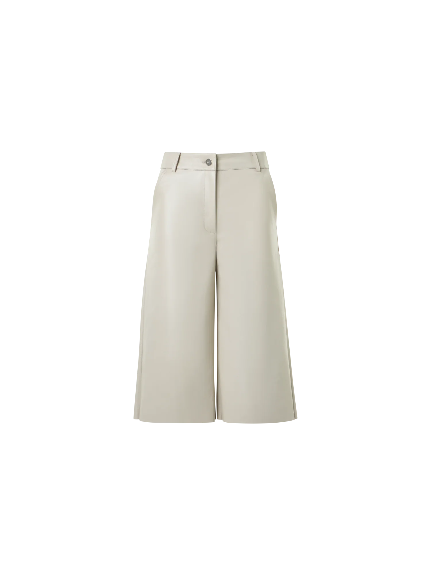Lacquered Leather Wide-Leg Bermuda Shorts