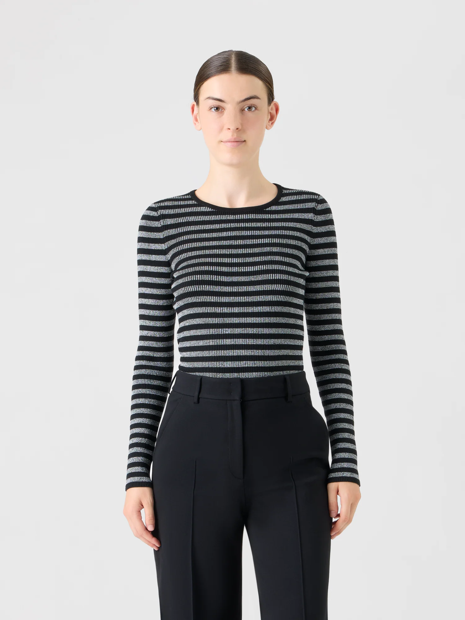 Merino Wool Sweater with Metallic Shine - Image 2