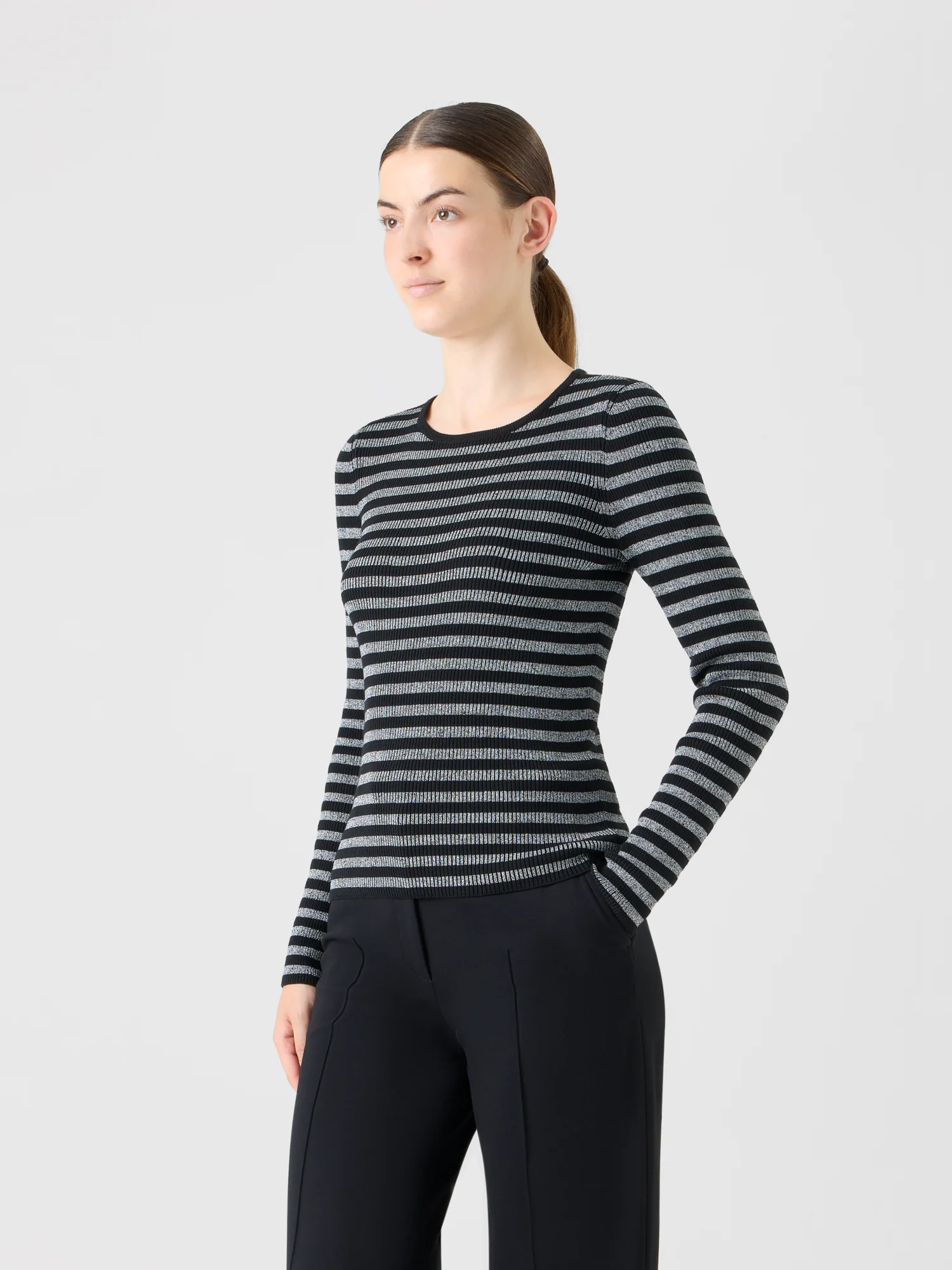 Merino Wool Sweater with Metallic Shine - Image 3